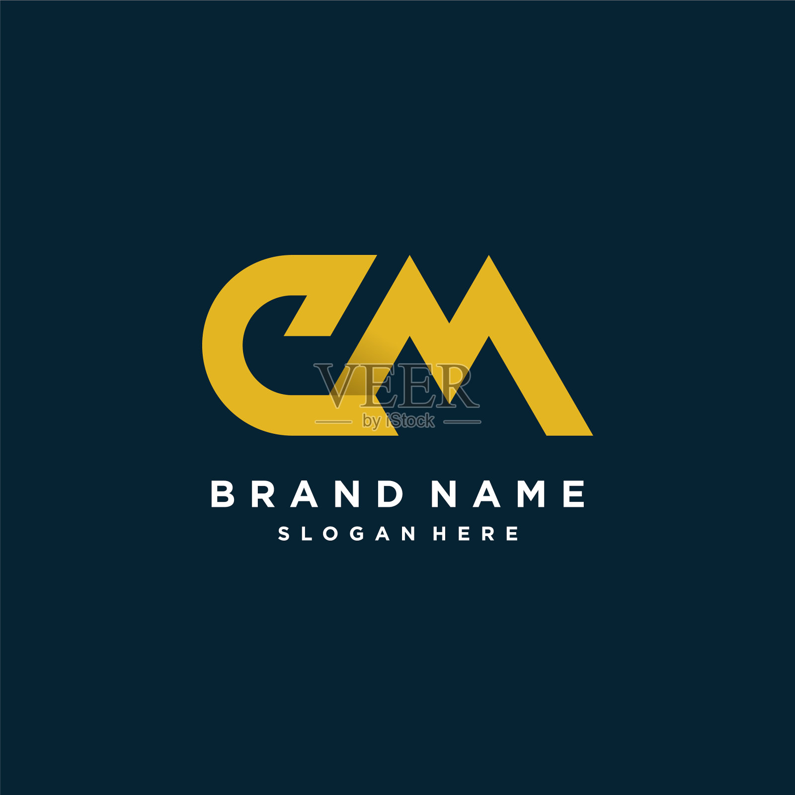 标志采用em或cm字母和现代风格的设计插画图片素材