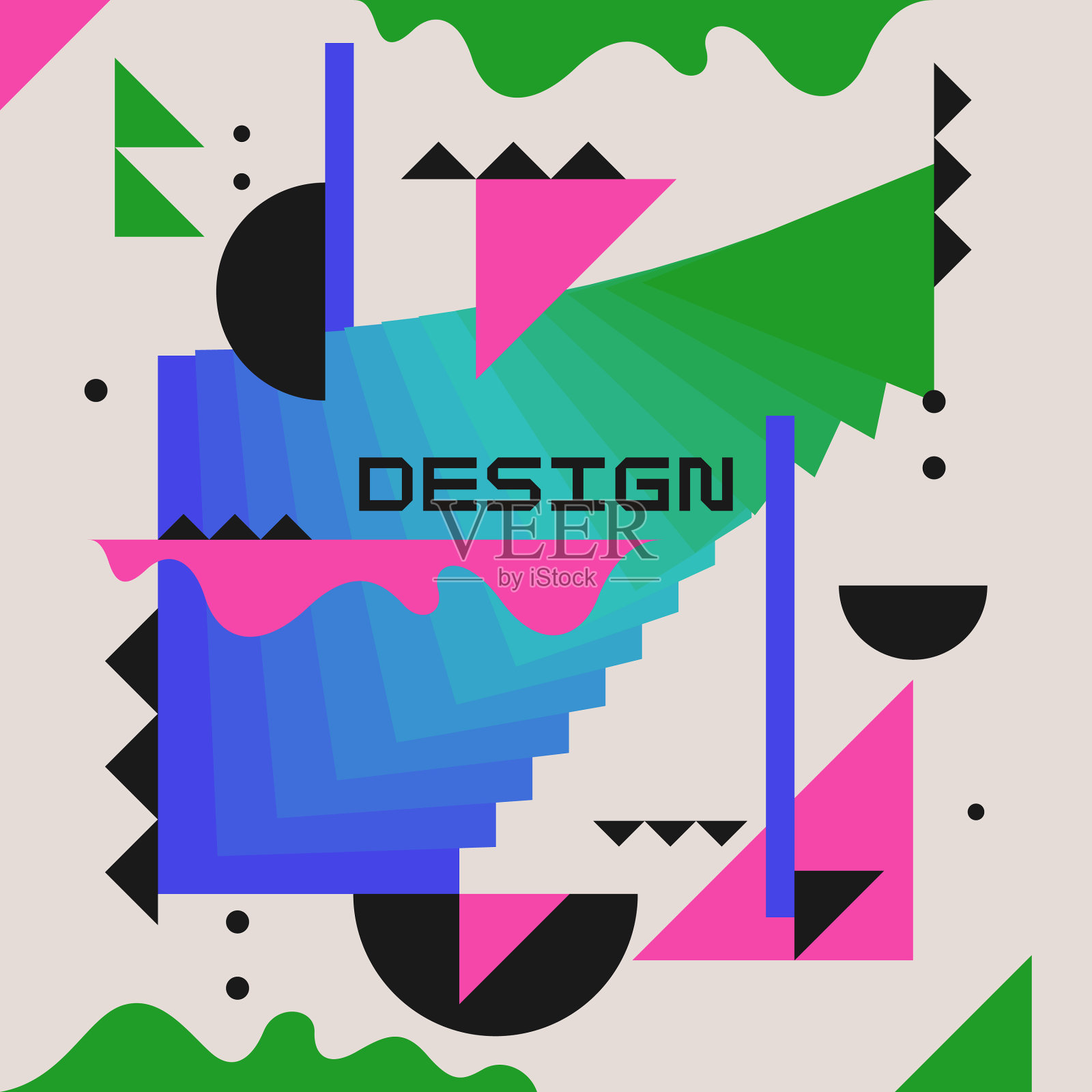 现代几何构图的各种形状插画图片素材