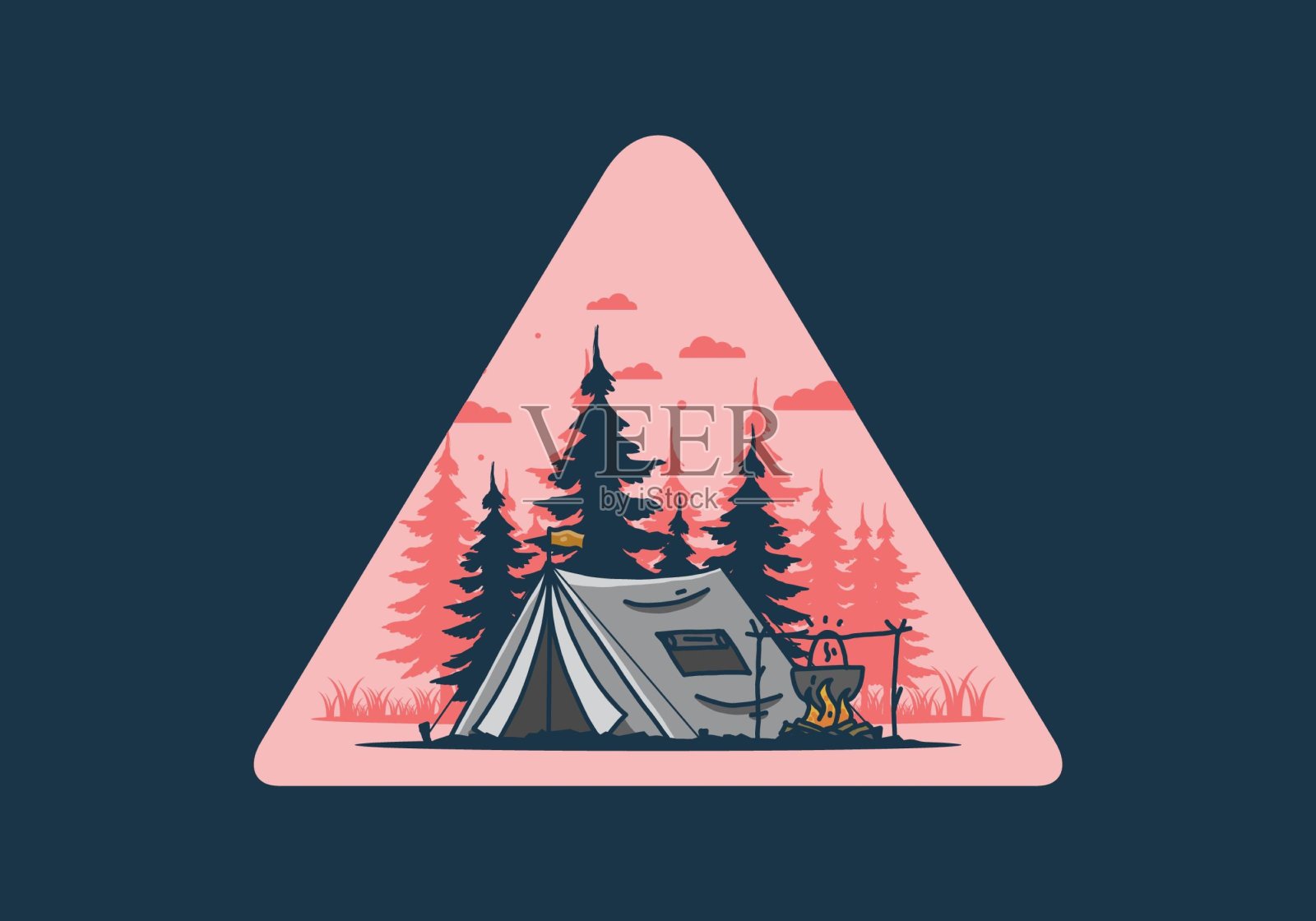 野外露营和烹饪插图插画图片素材