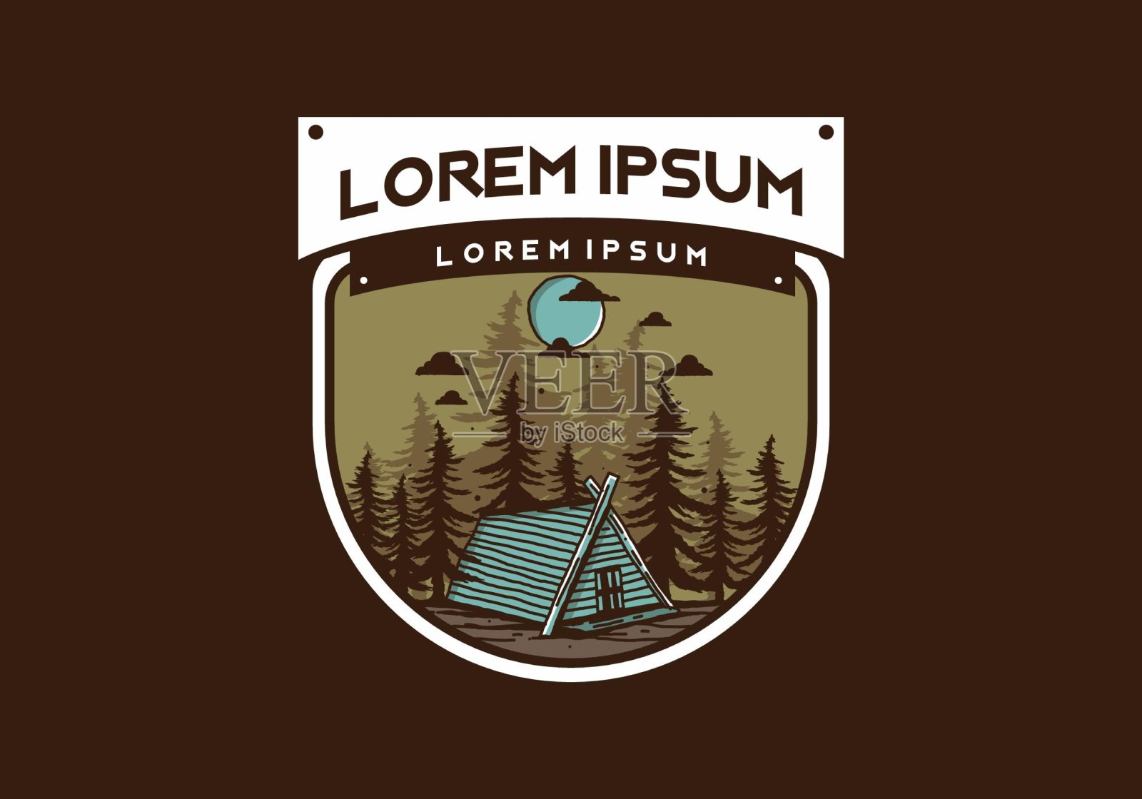 丛林中的木屋插图画插画图片素材