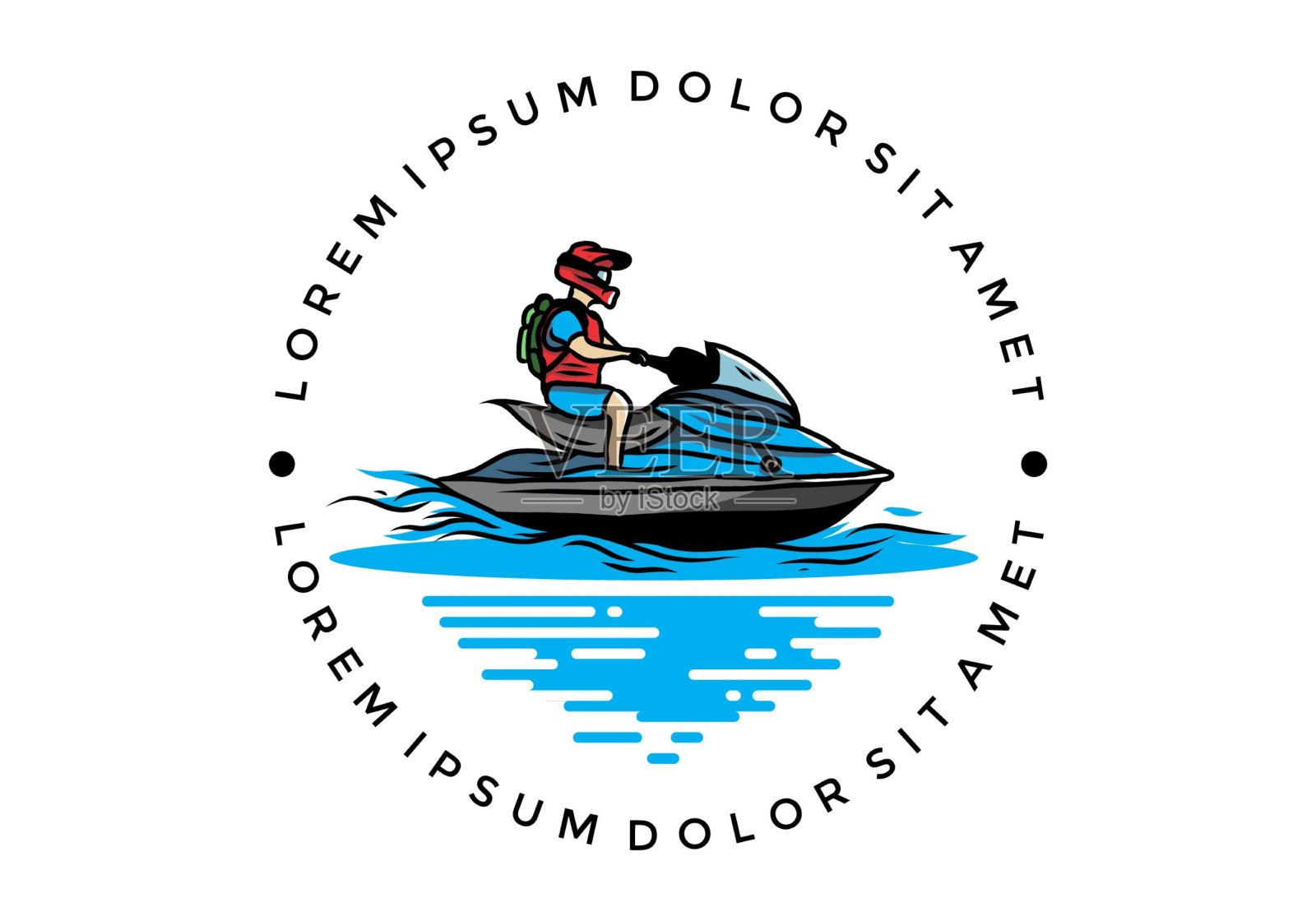 沙滩上的喷气天空运动插图设计元素图片