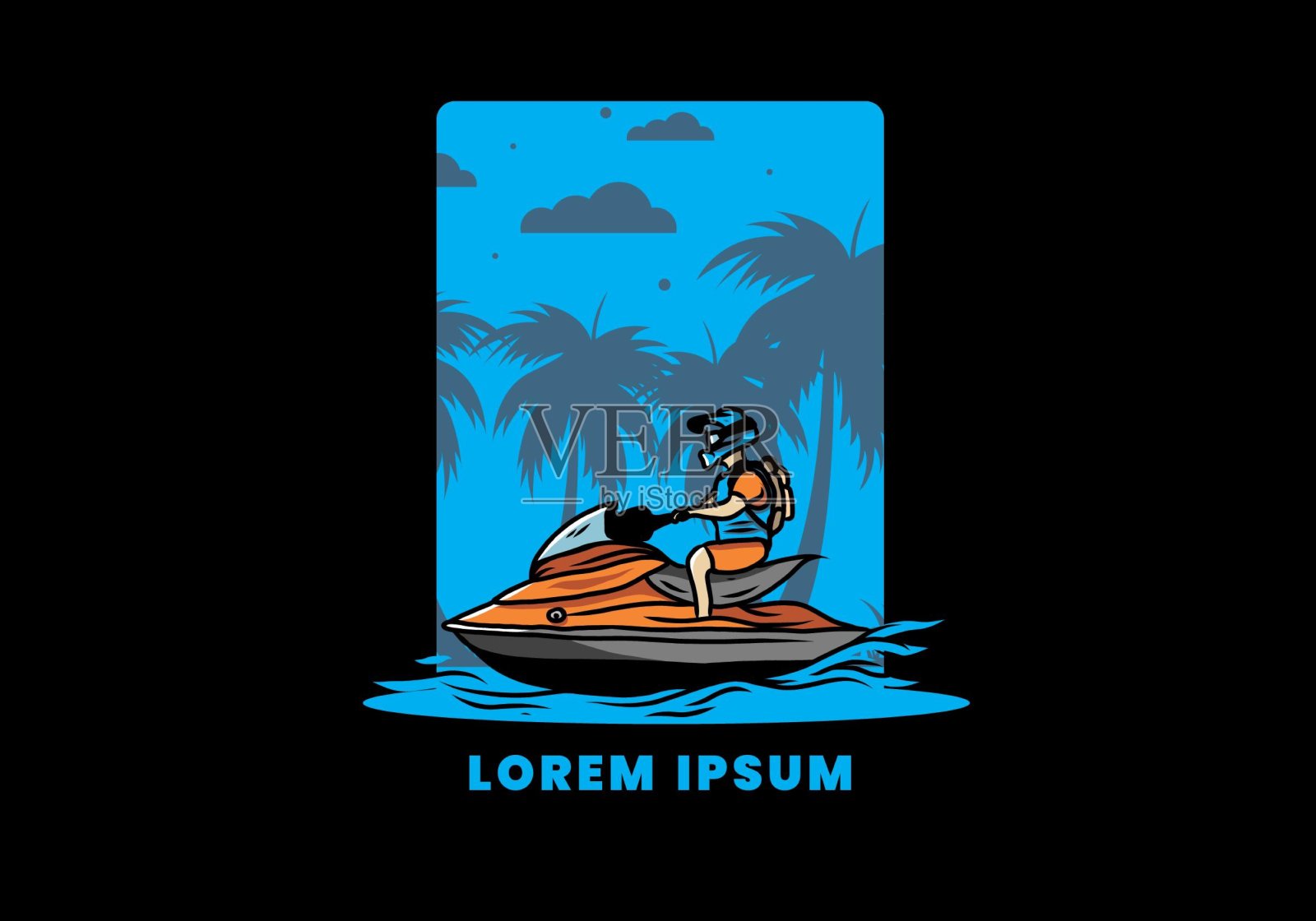 沙滩上的喷气天空运动插图插画图片素材