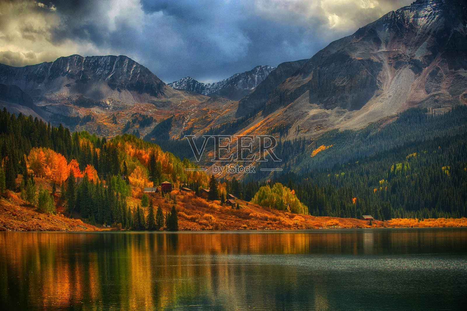 科罗拉多州秋天的颜色照片摄影图片