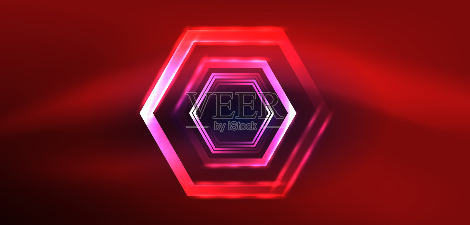 六边形抽象背景技术发光霓虹灯插画图片素材