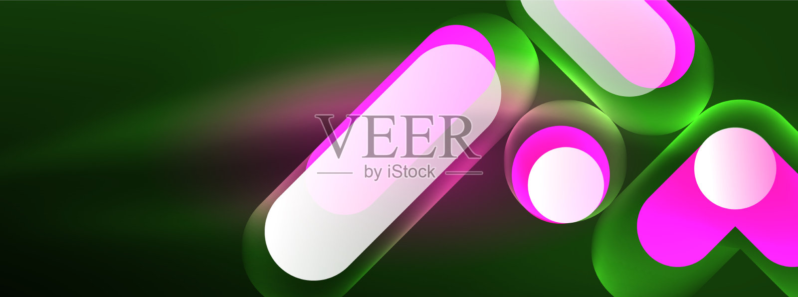 霓虹圆抽象背景模板插画图片素材