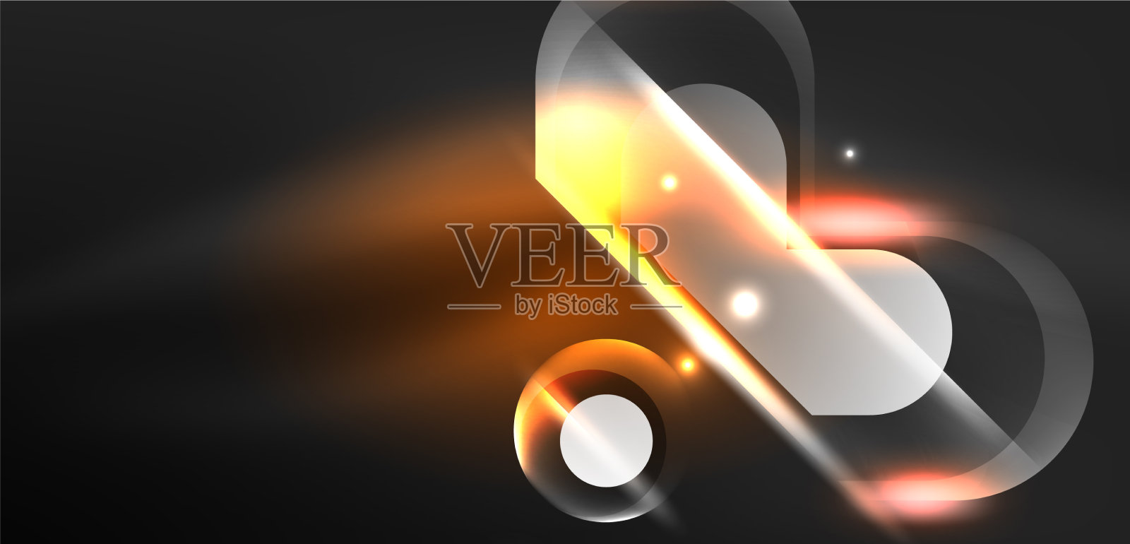 霓虹发光的几何形状抽象插画图片素材