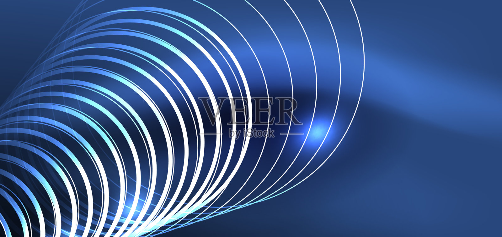 霓虹激光线，圆，波抽象插画图片素材