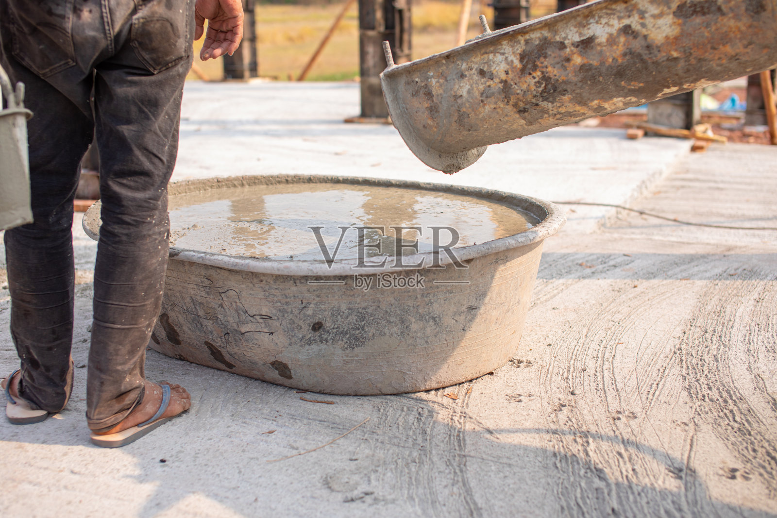 黑色混凝土搅拌机照片摄影图片