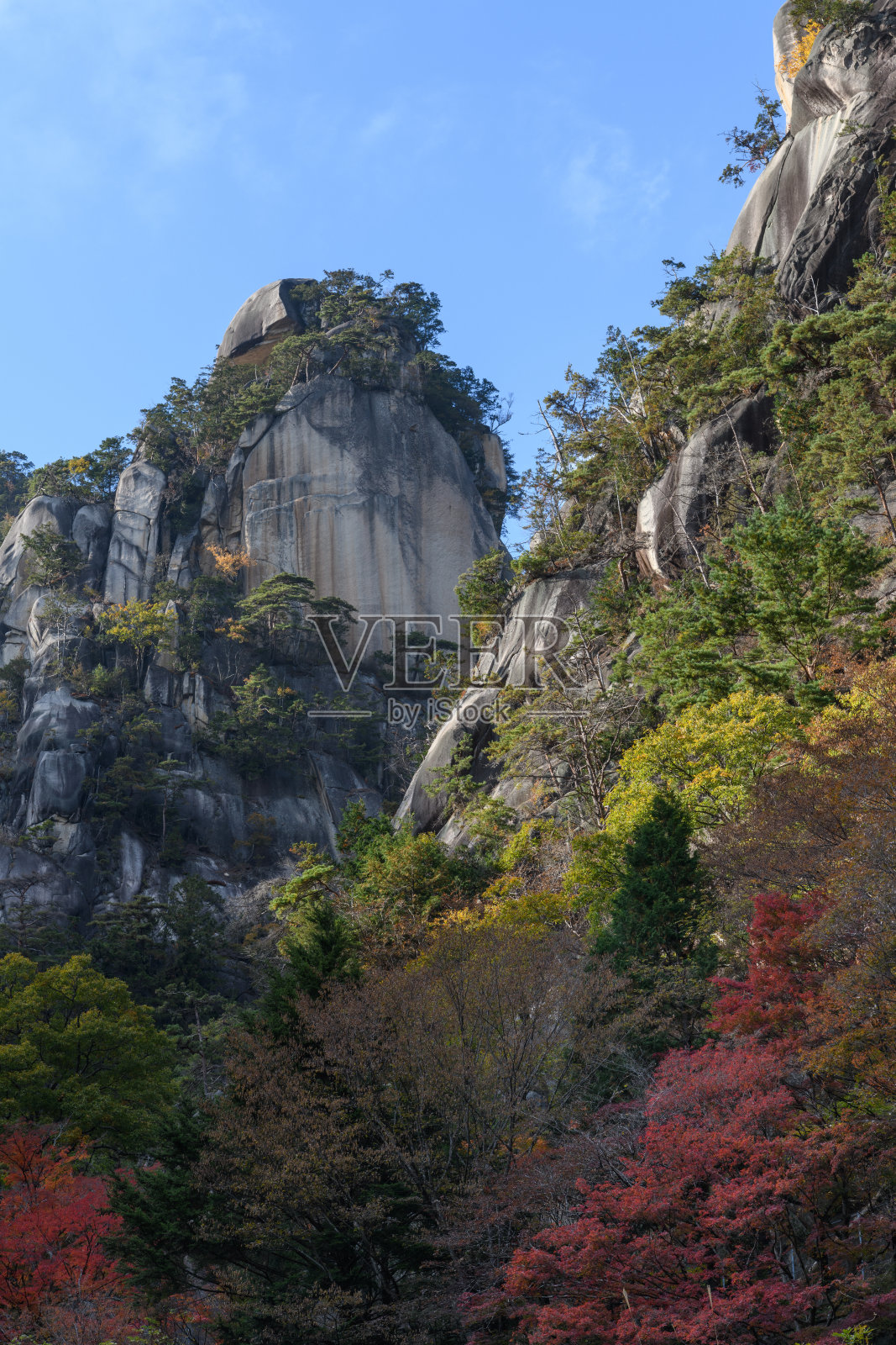 Shosenkyo峡谷的形状奇特的岩石被称为Kakuenpo照片摄影图片