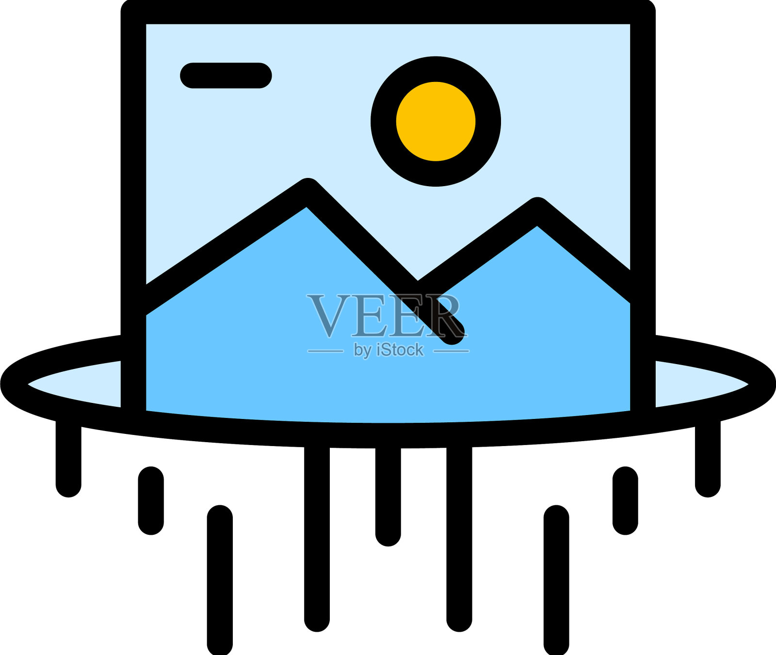 虚拟现实模拟图标平坦图标素材