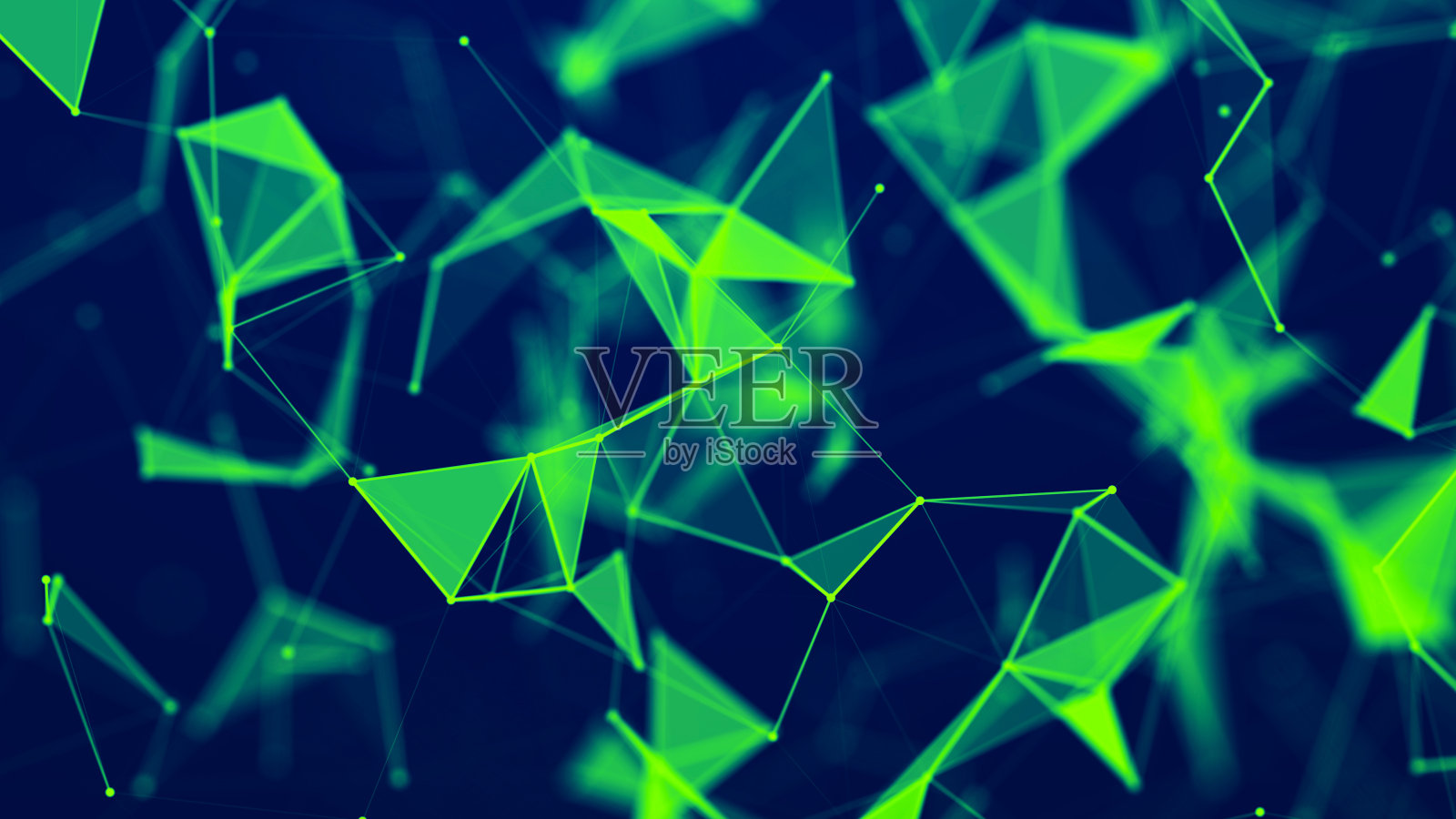 抽象多边形空间与点和线。连接科学背景。三角商业壁纸。三维渲染照片摄影图片