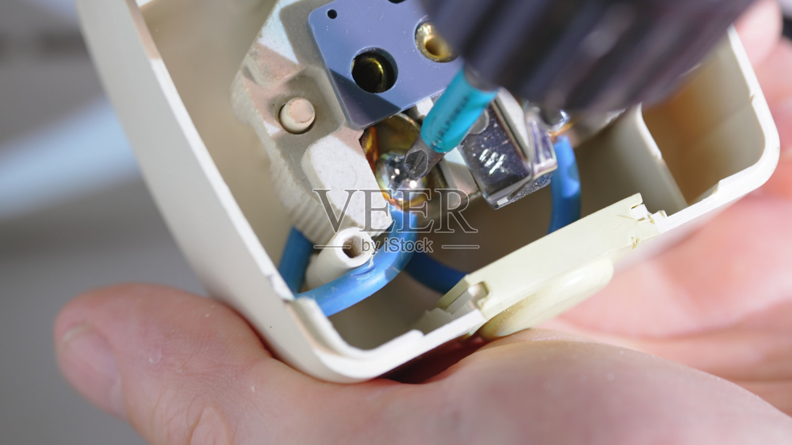 强大的电源插座。电工服务照片摄影图片