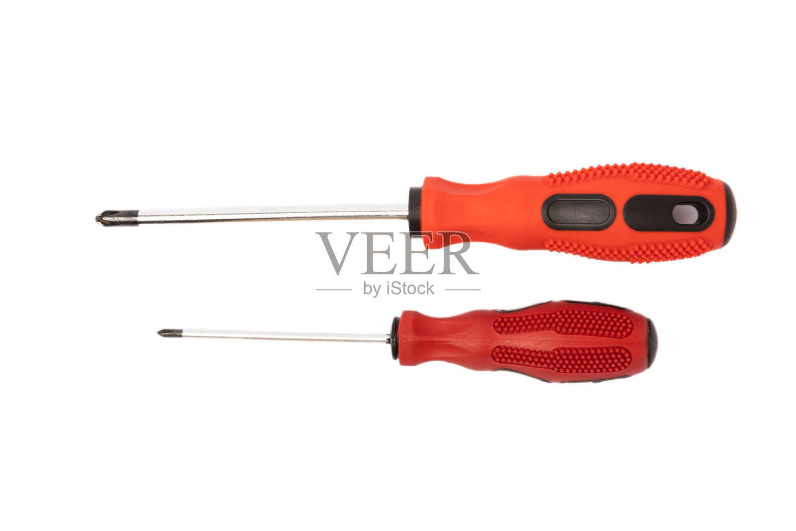 红色螺丝刀孤立在白色背景。工具。照片摄影图片