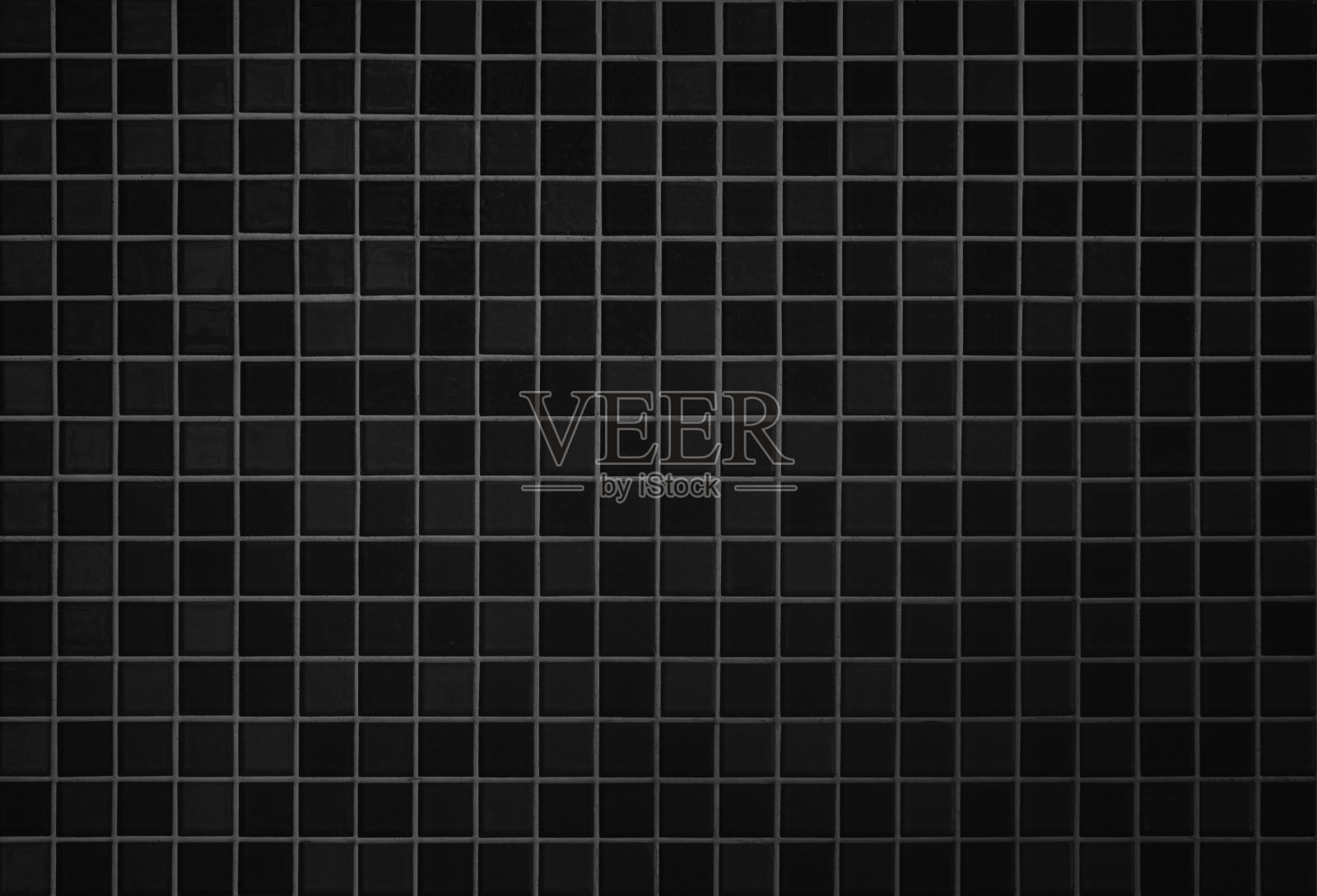 浴室和厨房的墙面和地砖马赛克背景为深黑色。设计图案几何配网格壁纸纹理装修池。简单无缝抽象表面垃圾。照片摄影图片