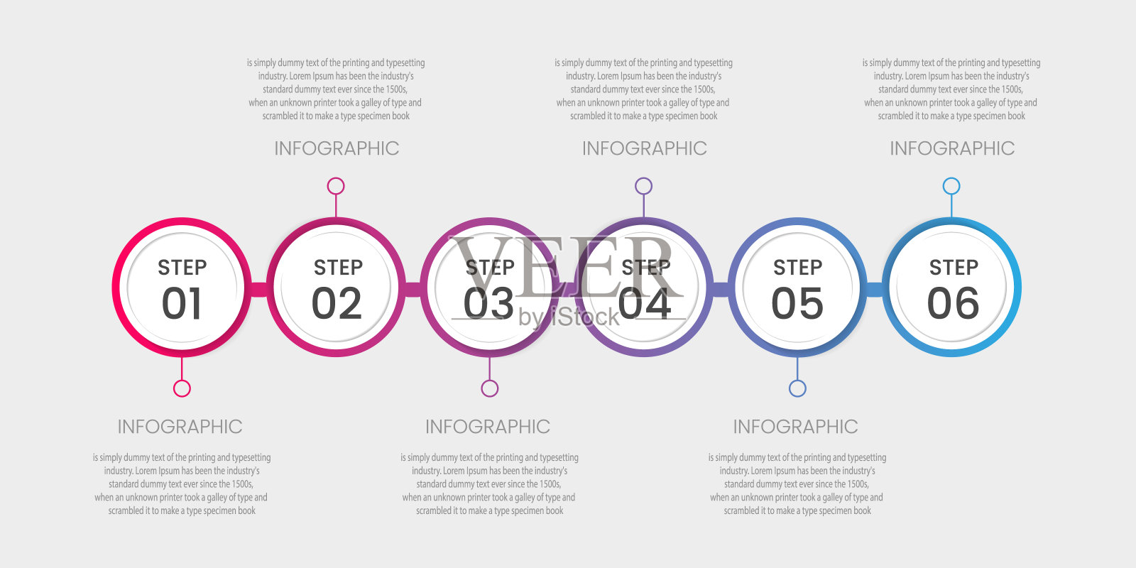 矢量业务信息图设计模板，过程时间表，数字选项插画图片素材