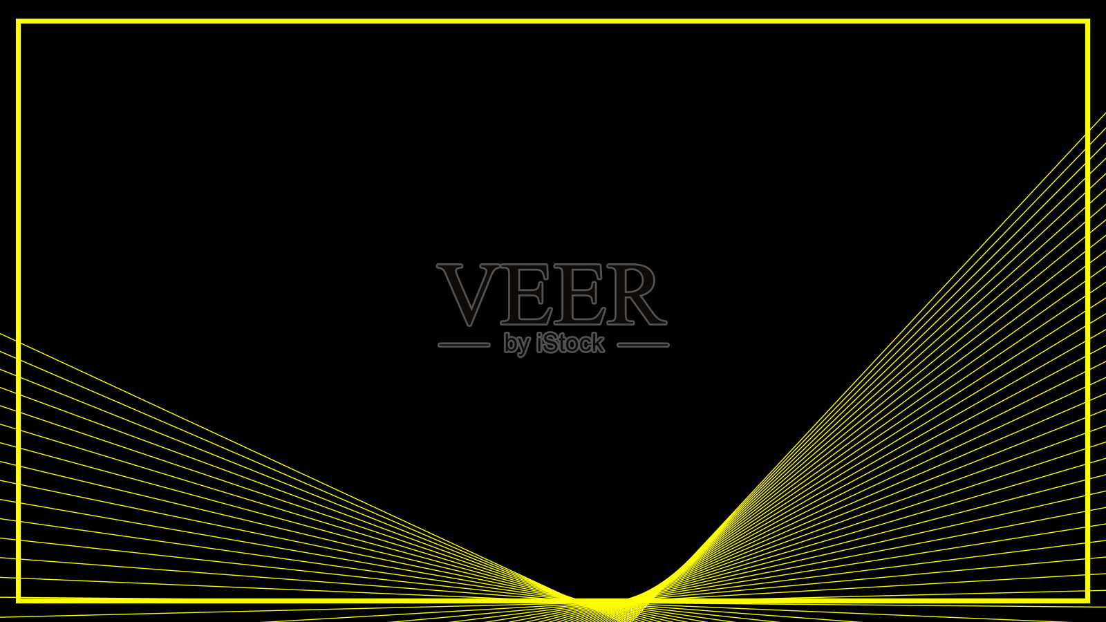 摘要波形白线在黑色上，框架在黑色背景上。插画图片素材