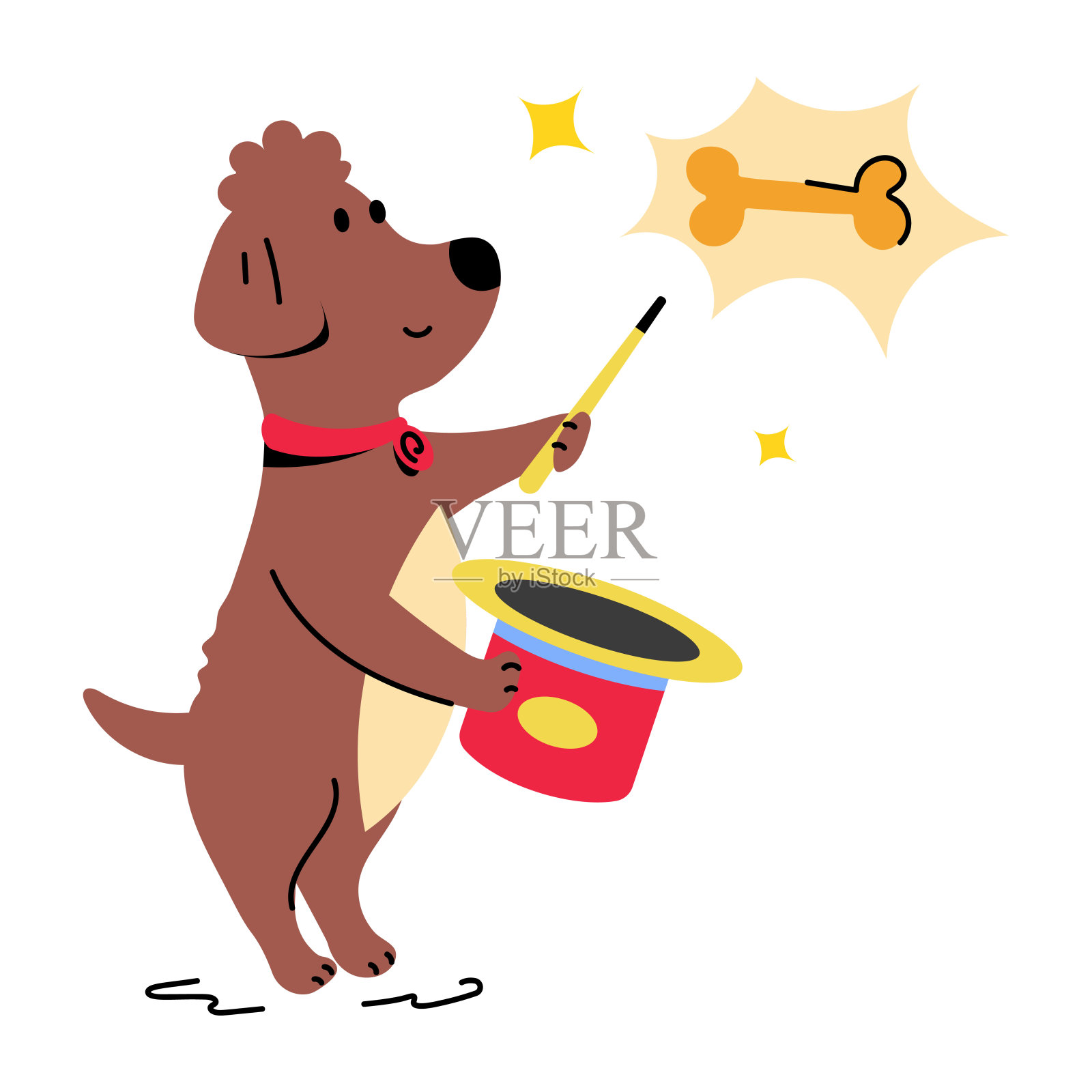 狗的魔法插画图片素材