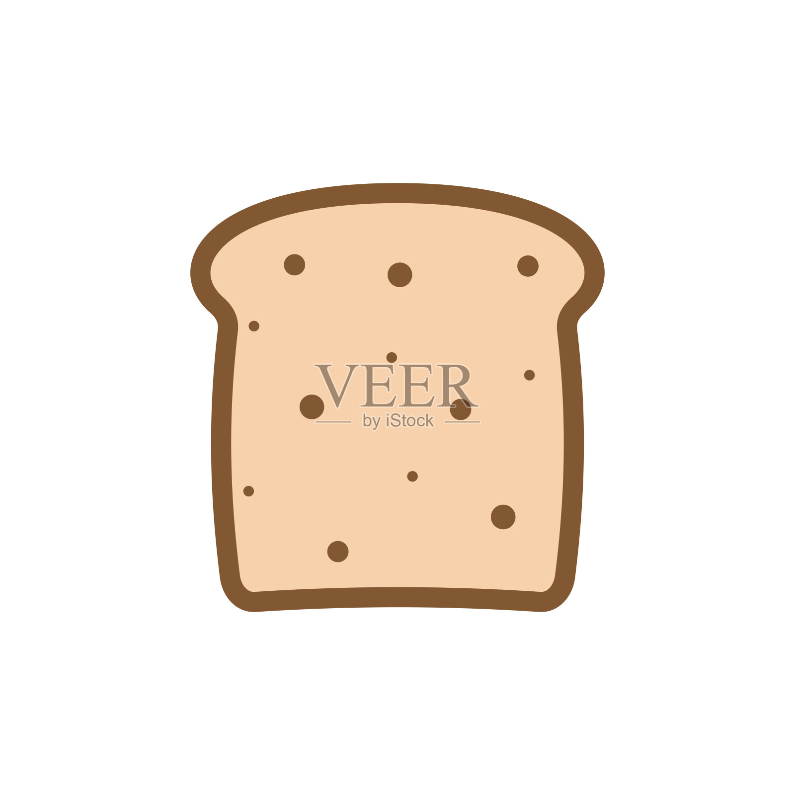 三明治里一片面包的图标。切片面包。烤面包机的面包。插画图片素材