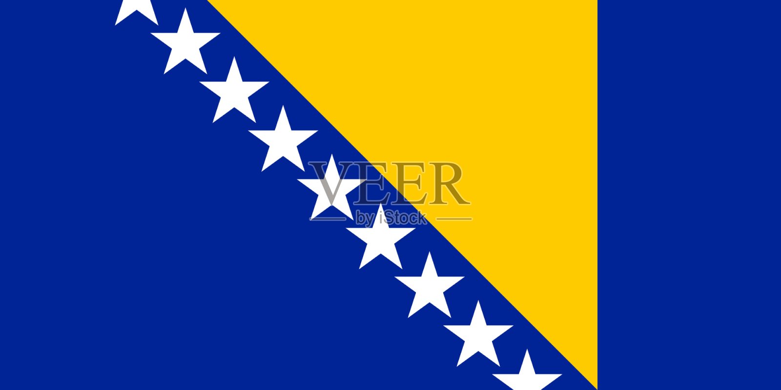 波斯尼亚和黑塞哥维那国旗插画图片素材