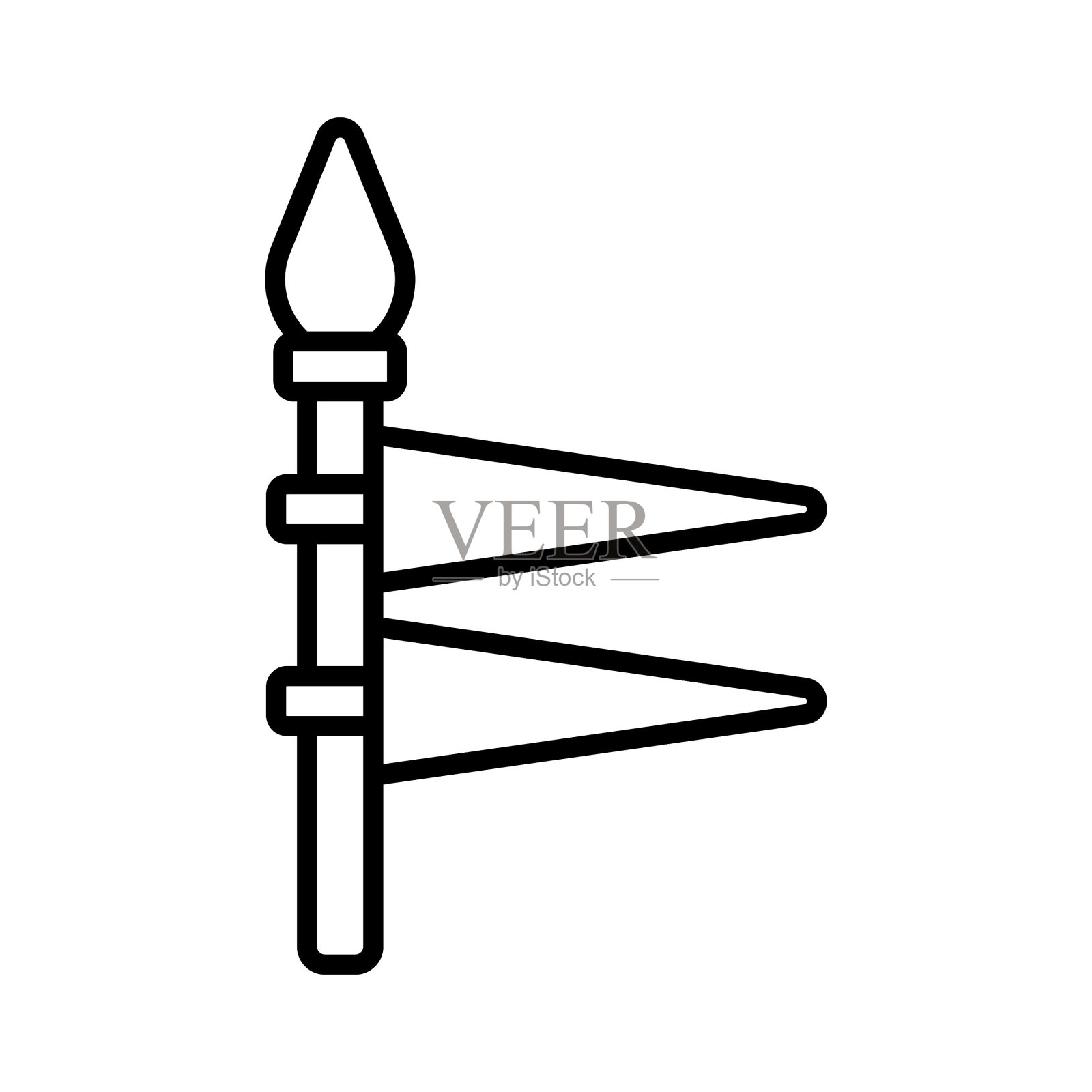 现代手工制作的图标矛在可编辑的风格，准备使用矢量图标素材