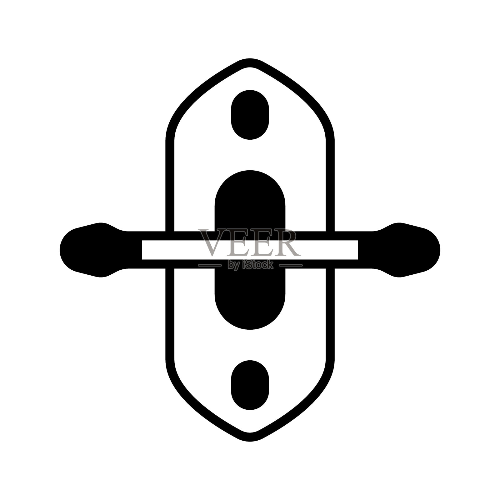 船与桨表示概念图标的皮划艇在现代风格，准备使用向量图标素材