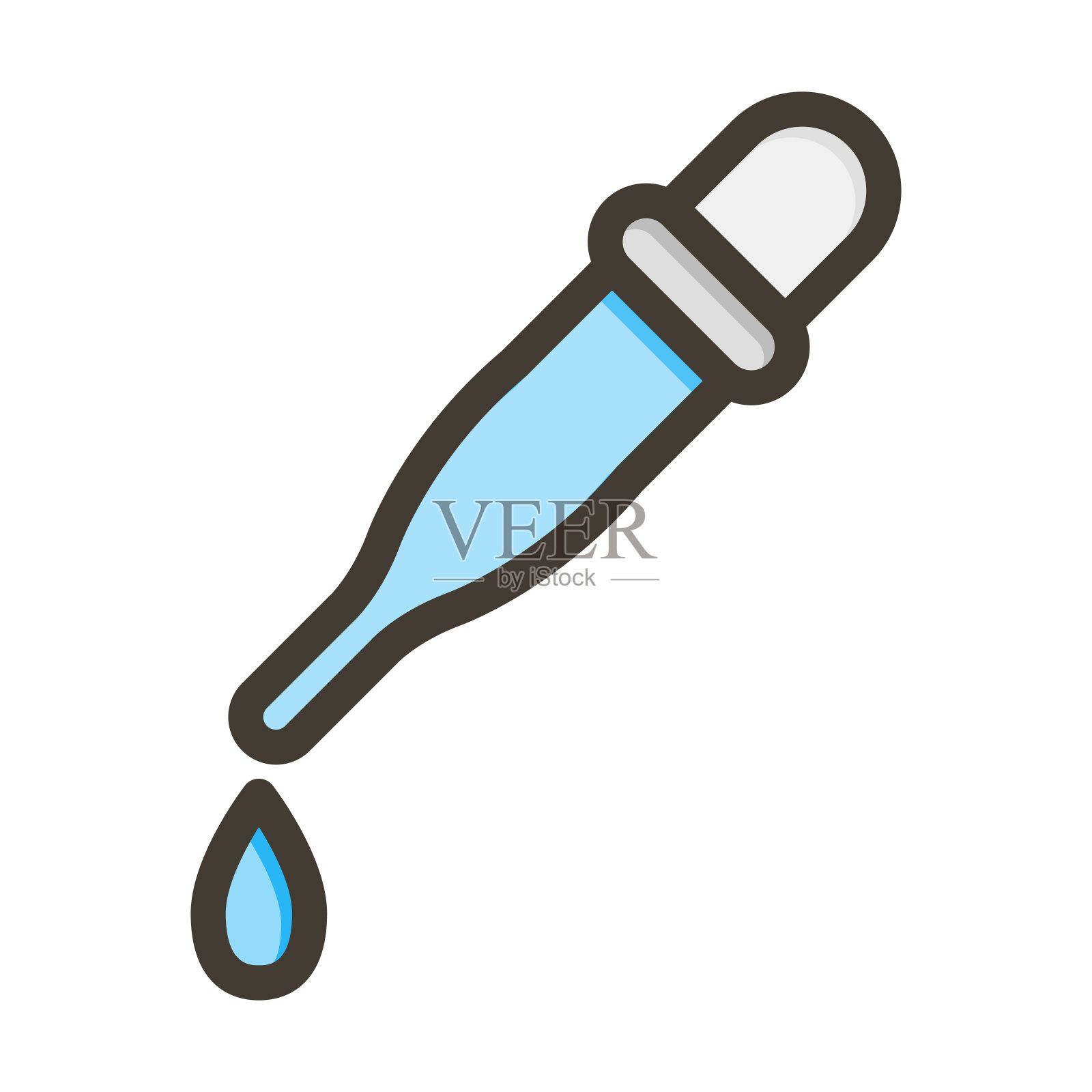 移液器粗线填充颜色的个人和商业用途。插画图片素材