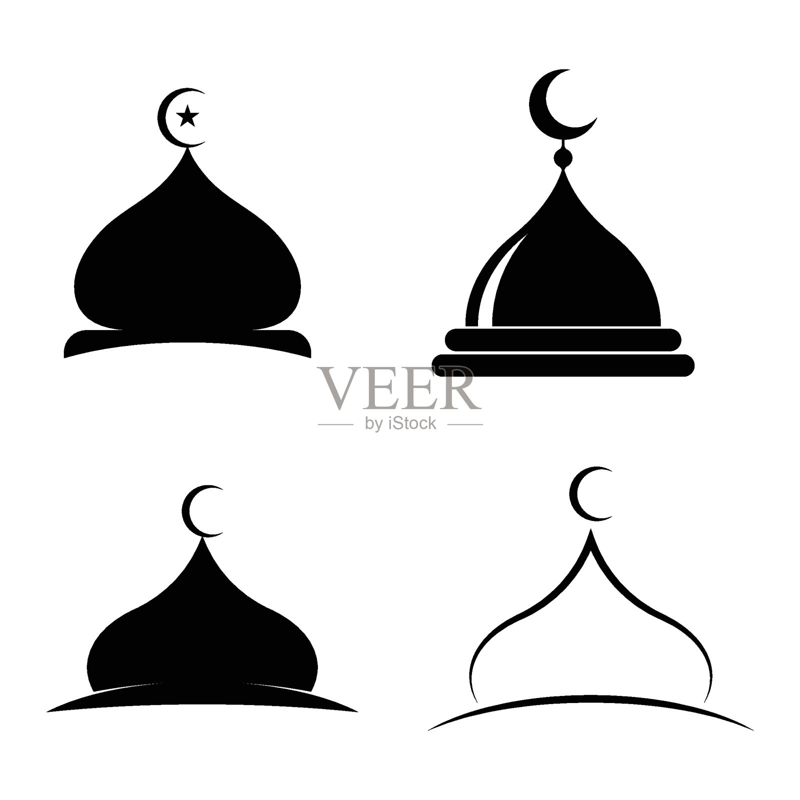 清真寺圆顶图标矢量插画图片素材