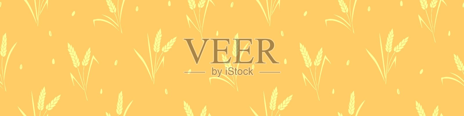 小麦小穗和籽粒，病媒在扁平花柱无缝图案，孤立。设计以烘焙产品、面粉、丰收、感恩为主题的印刷品、包装纸、包装。插画图片素材