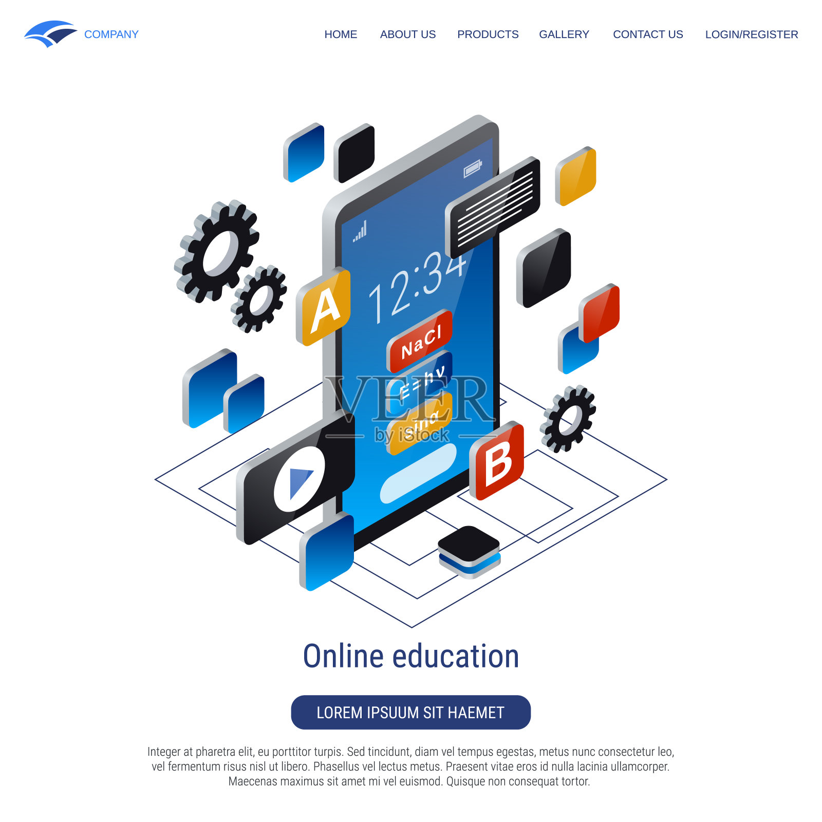 在线教育矢量概念插画图片素材