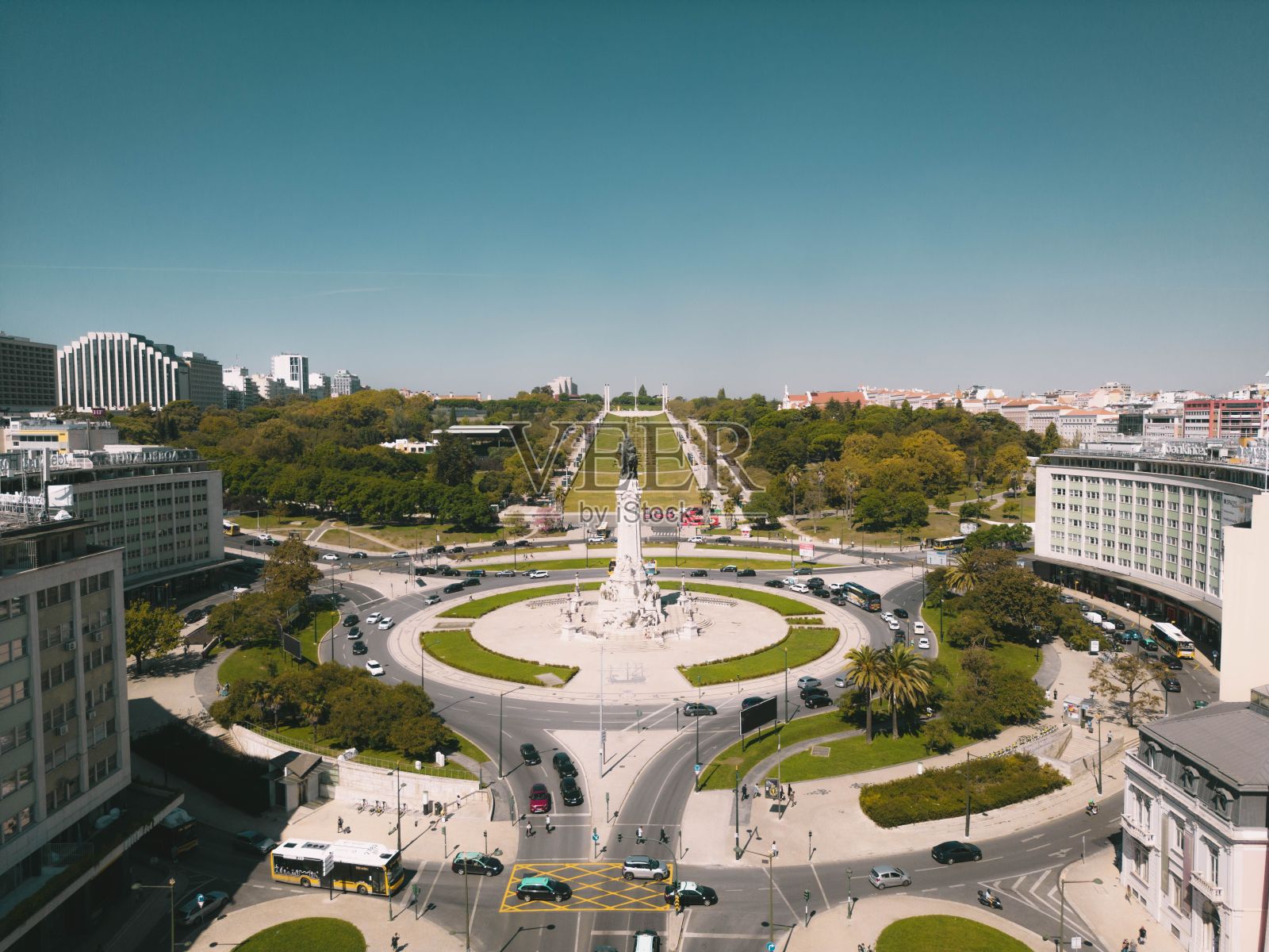 庞巴尔侯爵，爱德华多七世公园，里斯本照片摄影图片