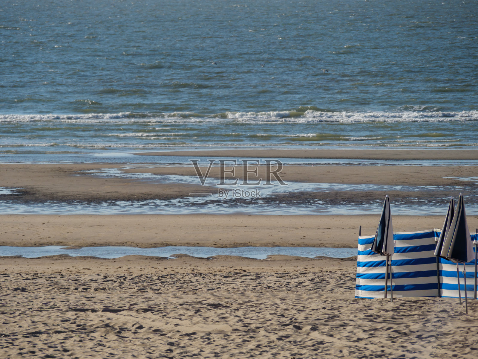 比利时北海海岸的德哈恩海滩照片摄影图片