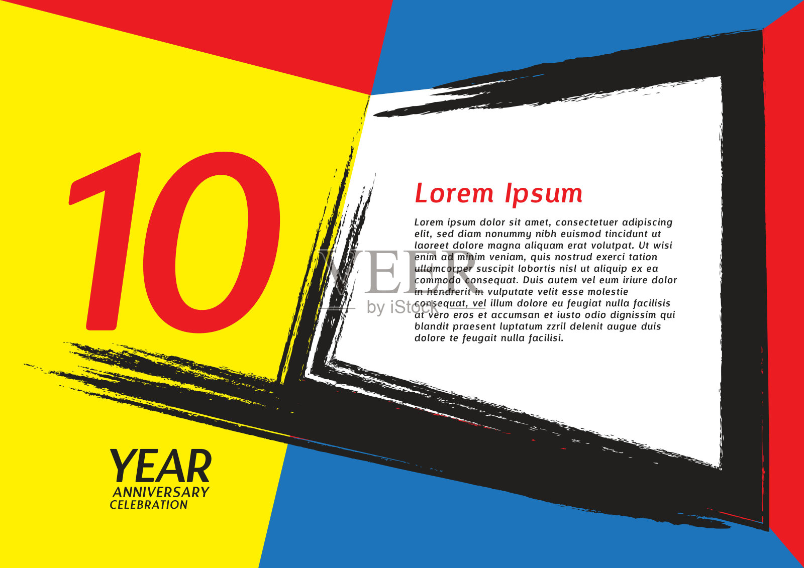 10周年庆典的现代背景海报，横幅，传单，传单，小册子，网页，邀请或贺卡，10号设计，10岁生日邀请，周年纪念标志插画图片素材