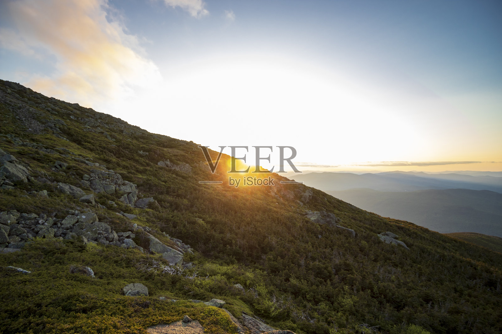 日落从白山国家森林的高度照片摄影图片