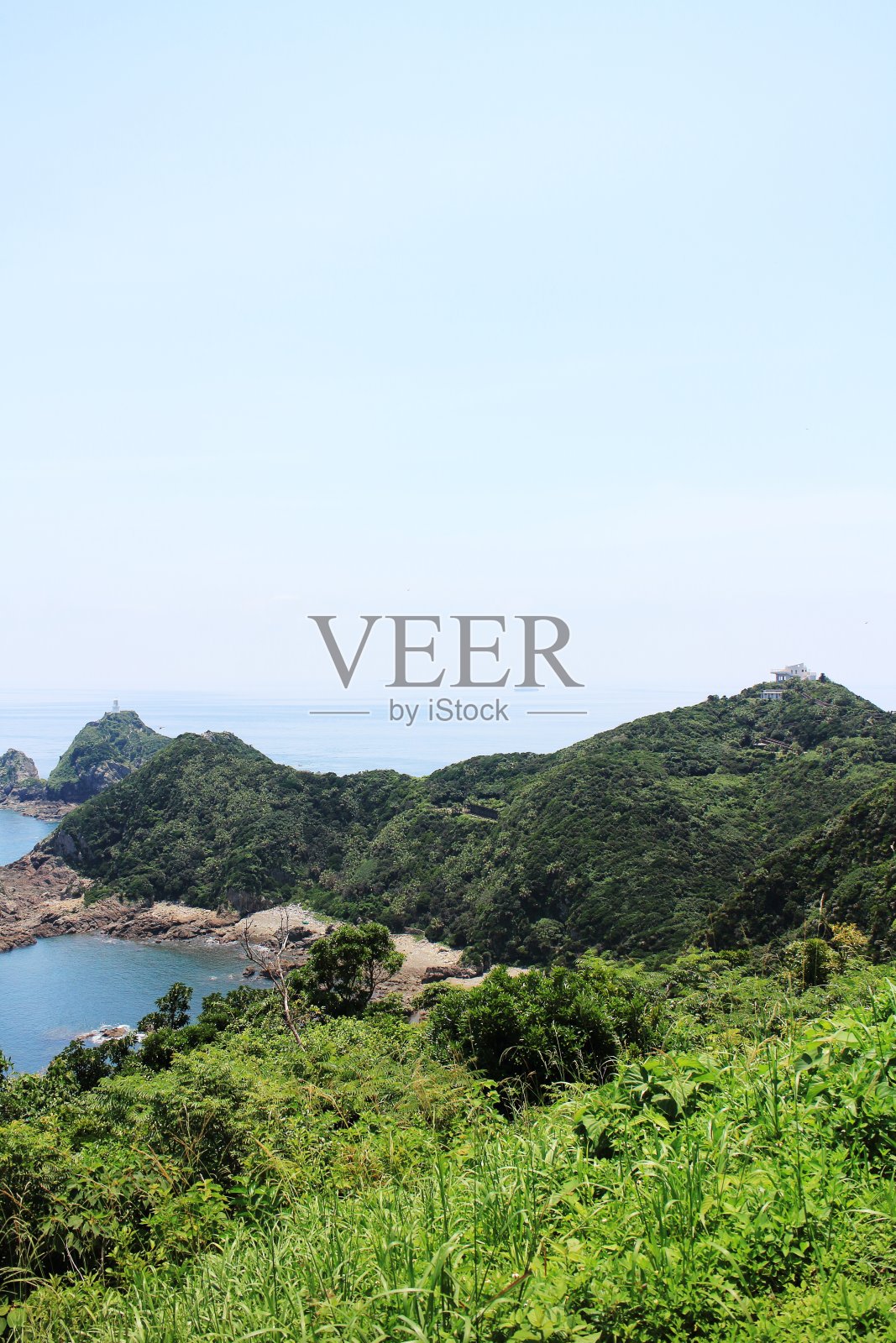 三崎观景台和灯塔的景色照片摄影图片