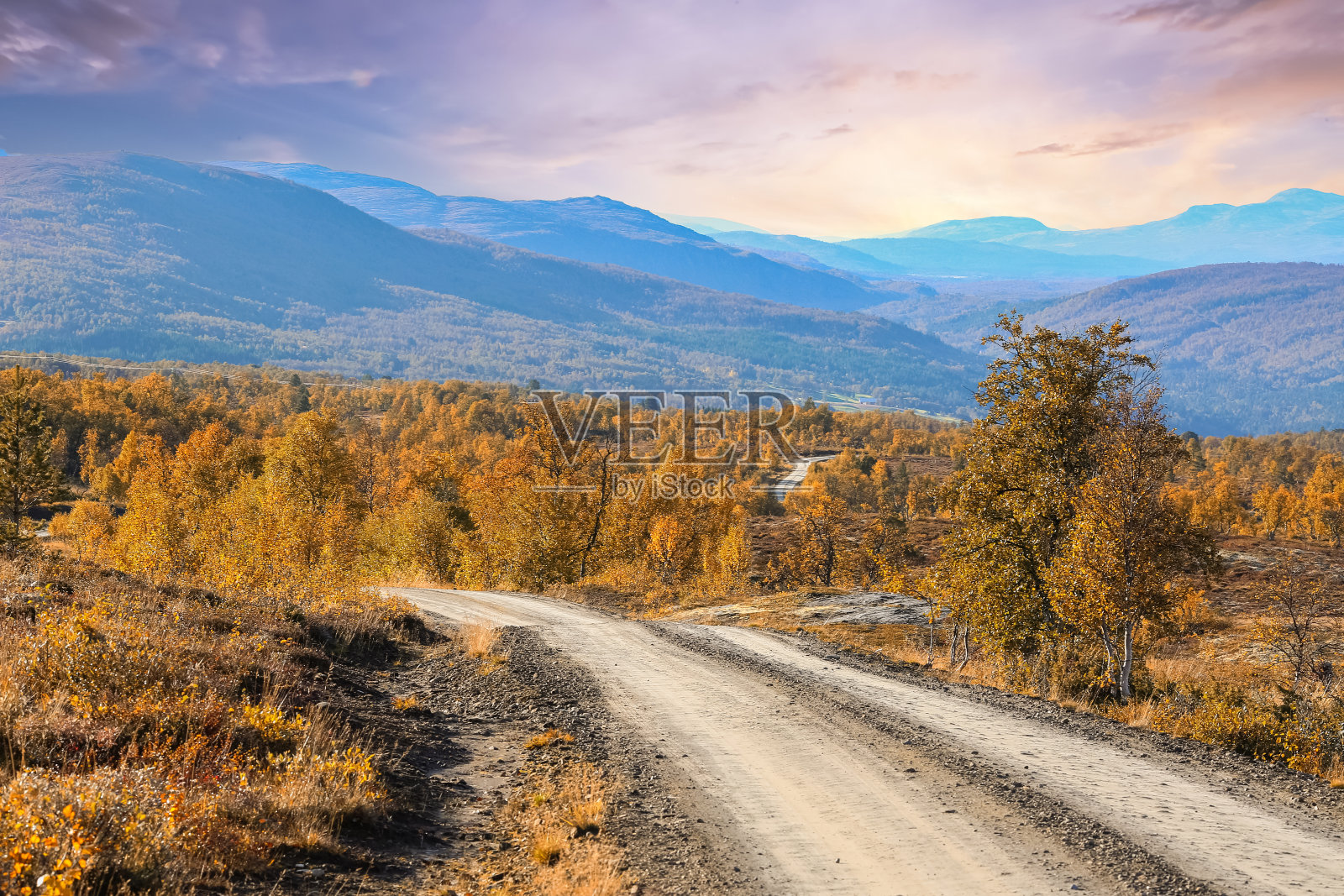 挪威福罗洛尼亚国家公园的秋天照片摄影图片