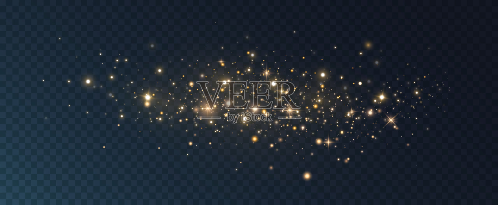 光的效果。闪闪发光的粒子背景。透明背景上闪闪发光的元素。插画图片素材