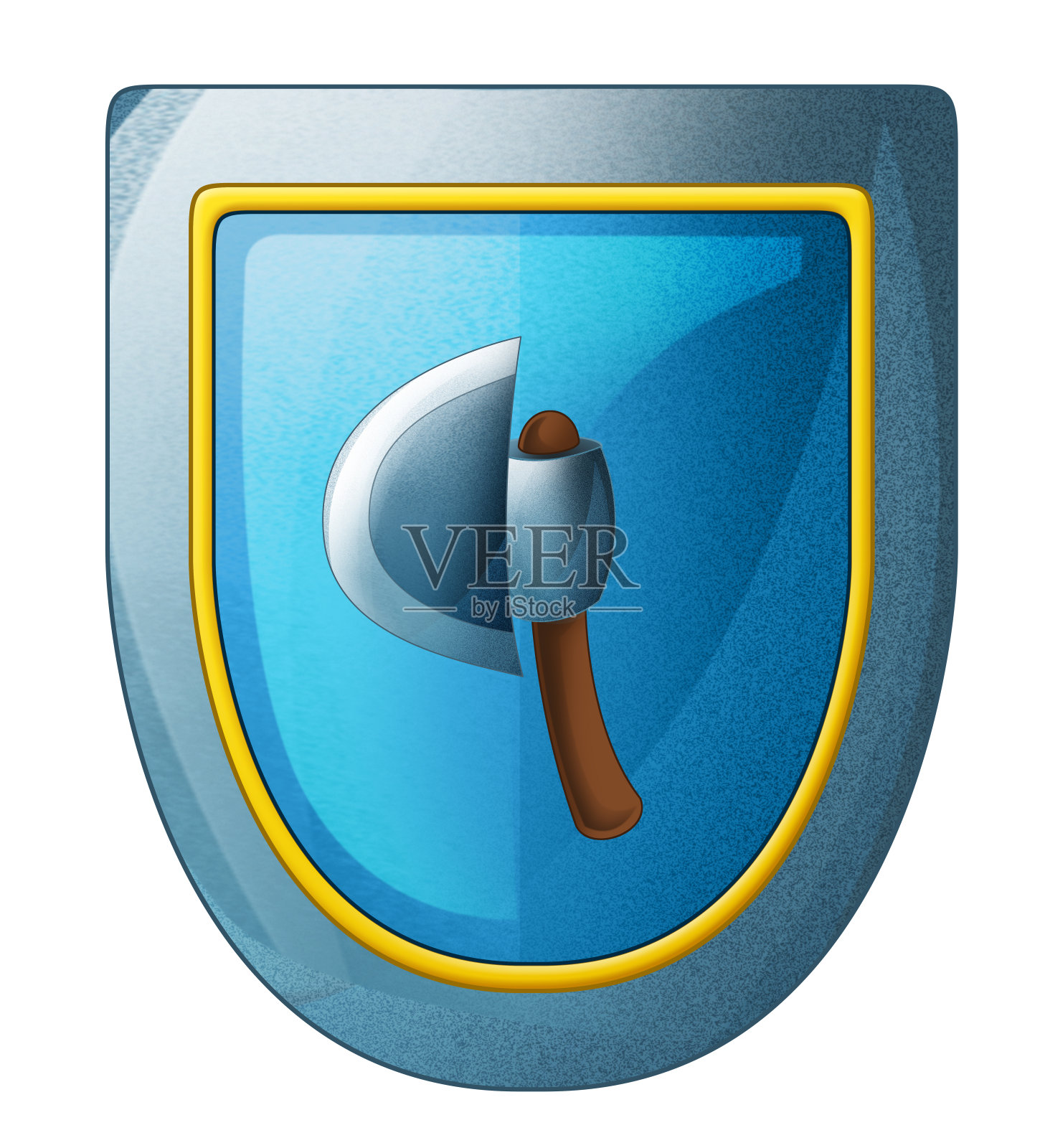 卡通场景与中世纪金属盾孤立插图儿童插画图片素材