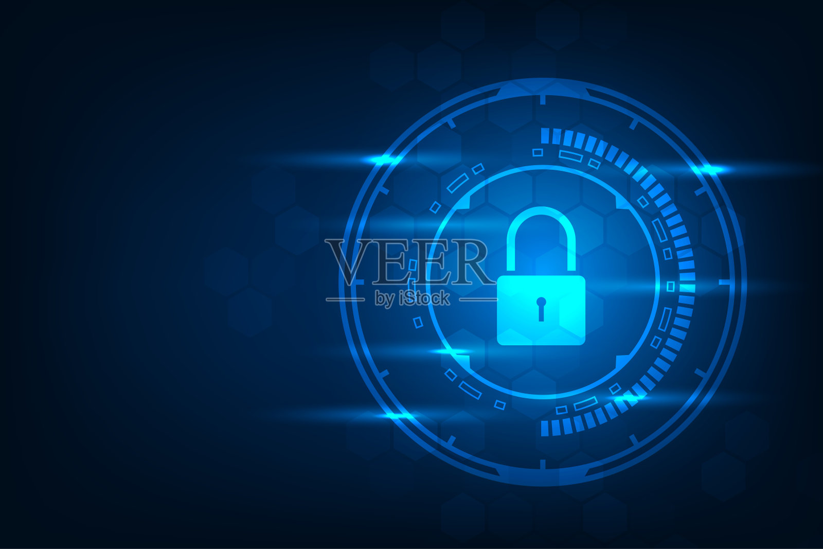 矢量未来技术抽象数字安全背景。插画图片素材