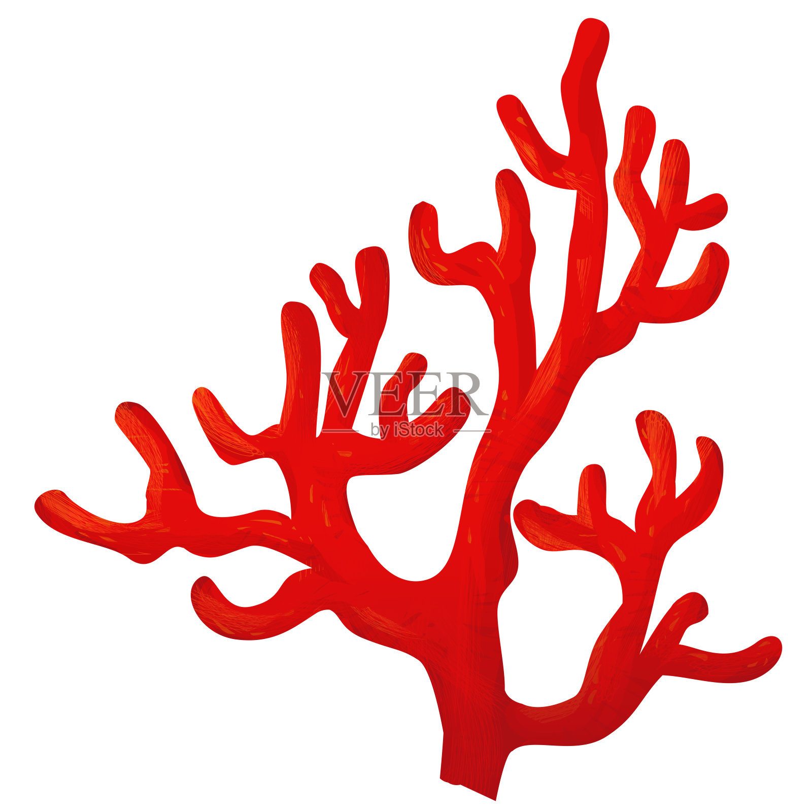 卡通场景与珊瑚礁孤立元素插图的孩子插画图片素材