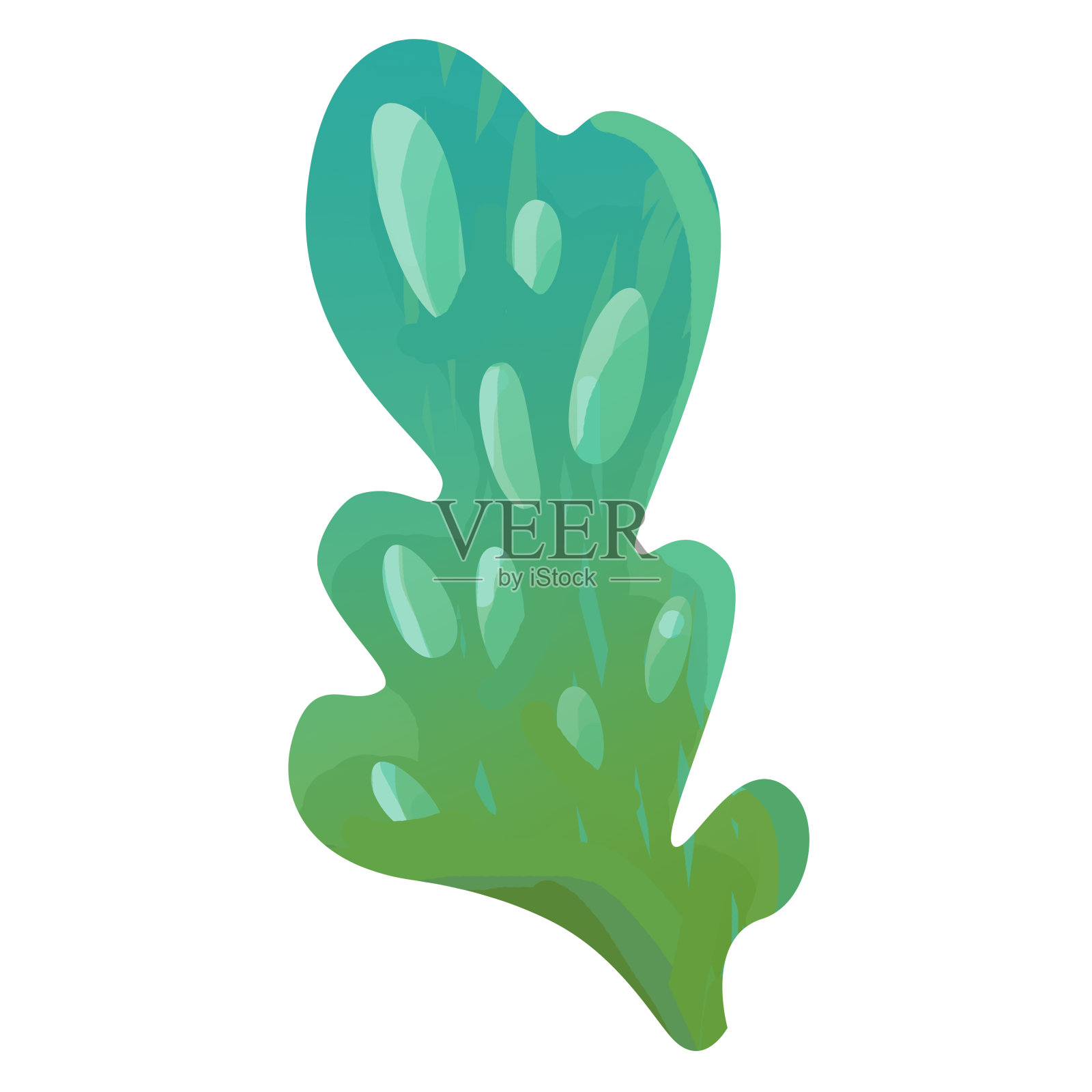 卡通场景与珊瑚礁孤立元素插图的孩子插画图片素材