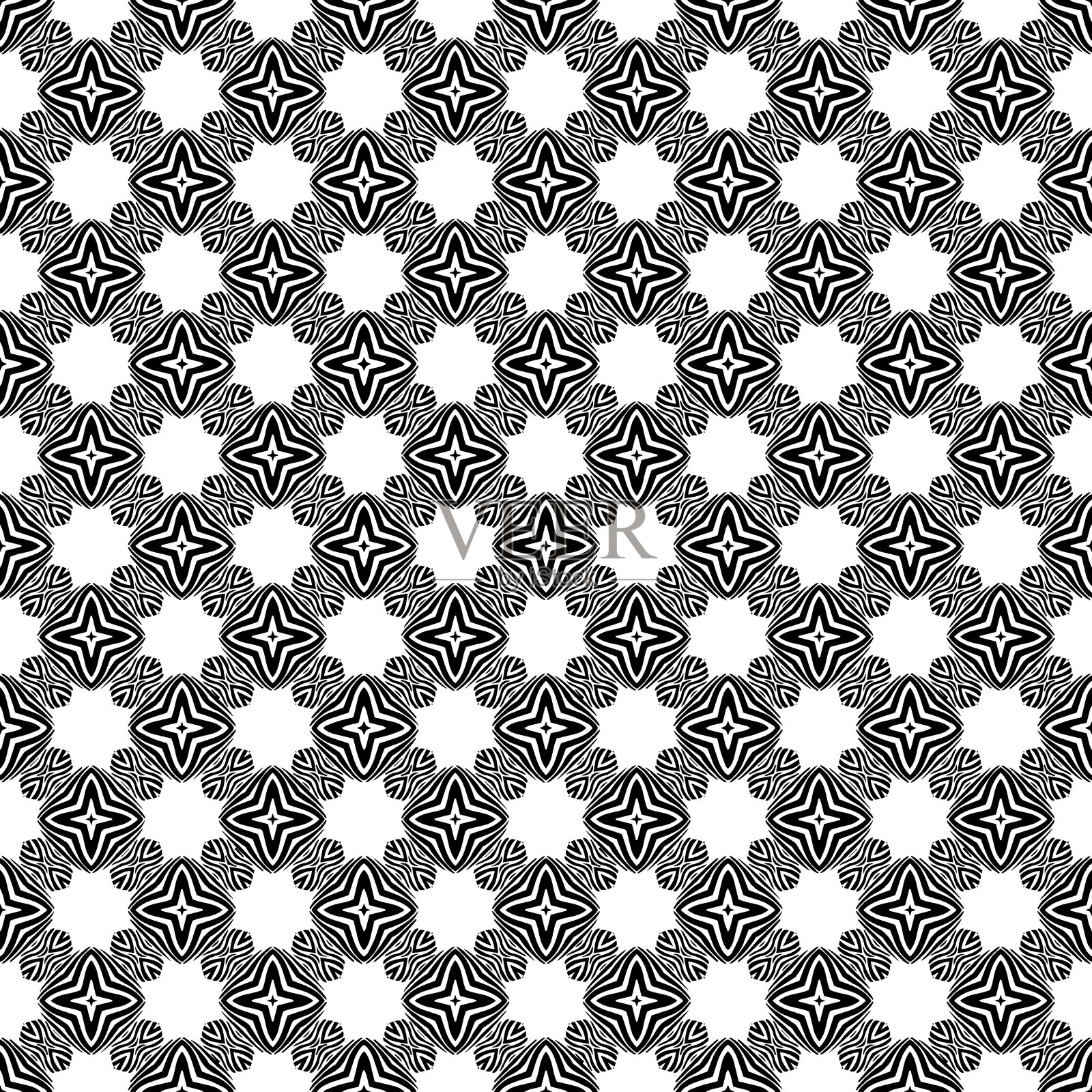 黑白无缝图案纹理。灰度装饰平面设计。插画图片素材