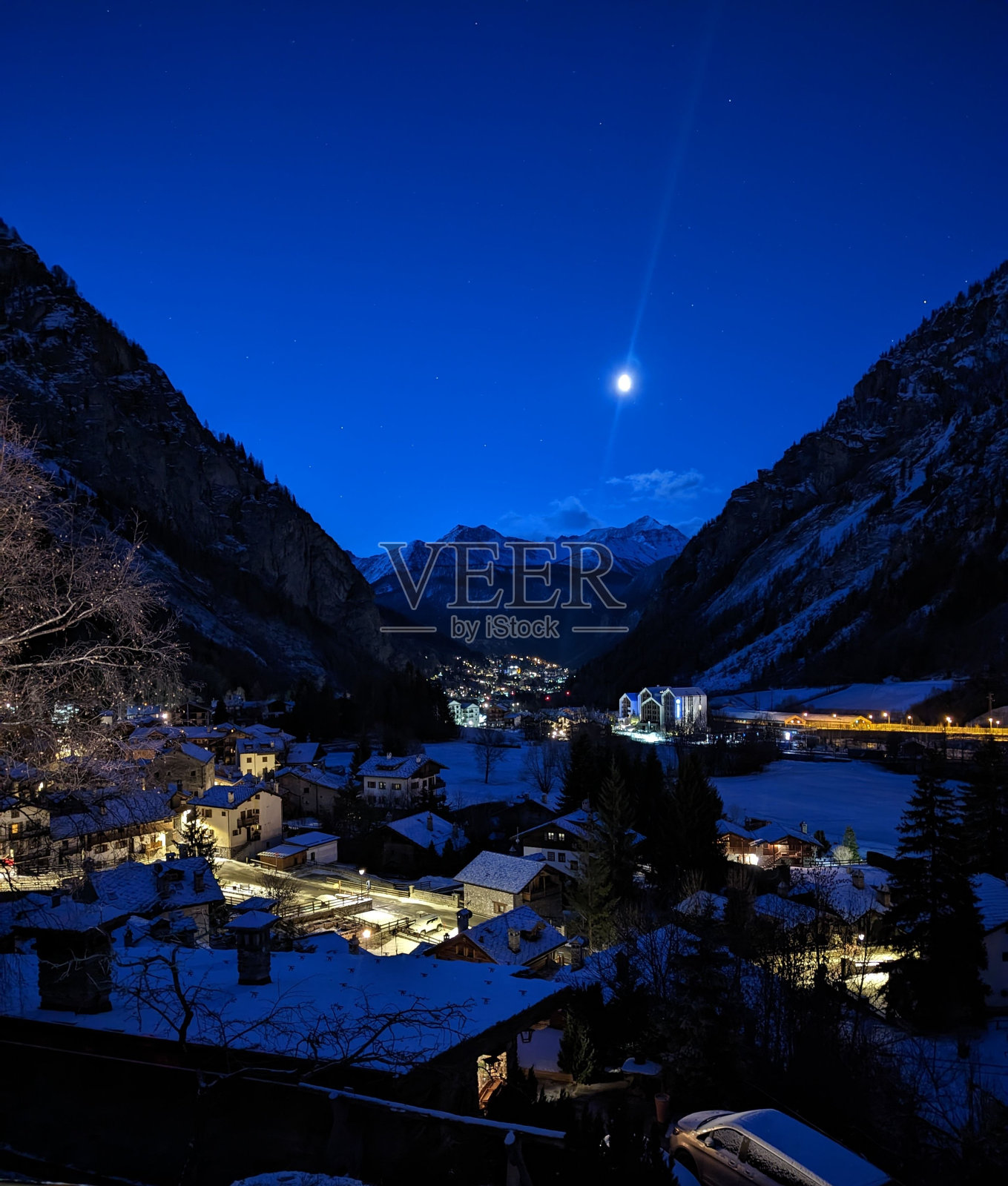 晚上村照片摄影图片