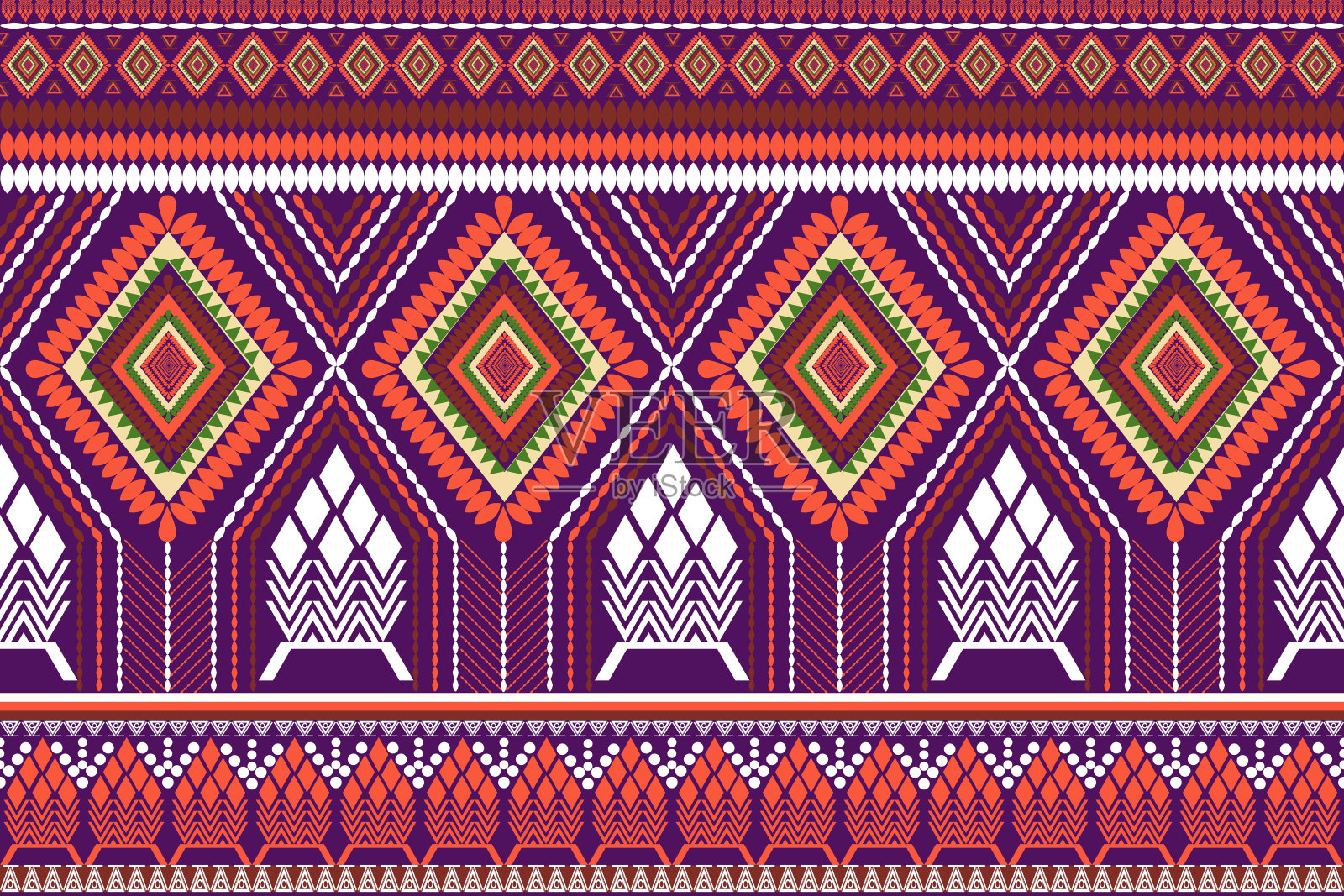 几何形状部落无缝图案插画图片素材