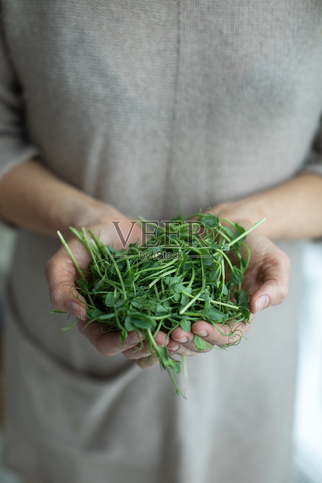 纯素食和新鲜微绿色在黑色背景照片摄影图片