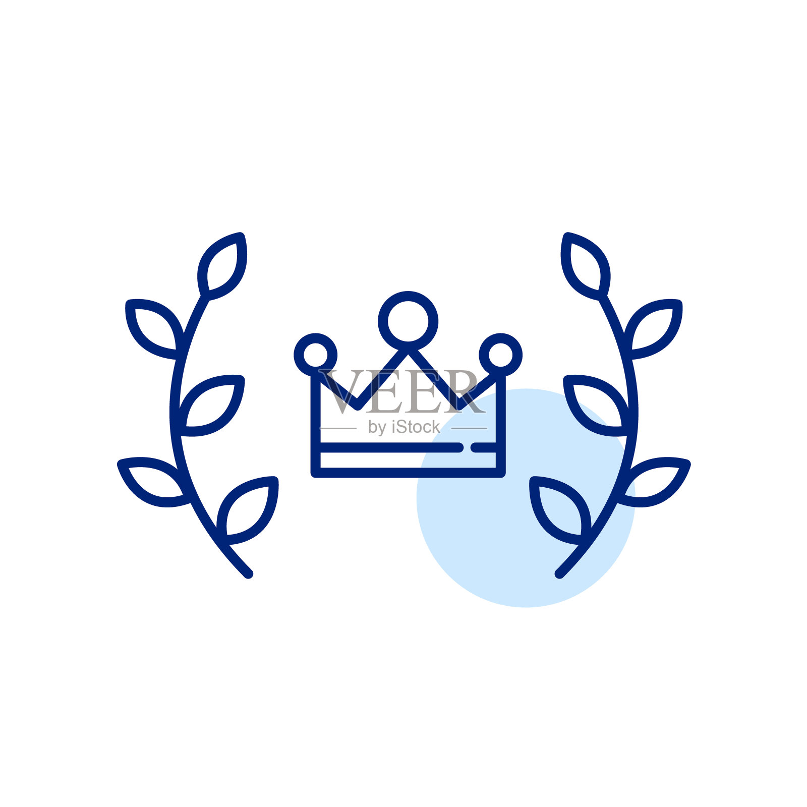 皇冠和月桂花环。优质的产品。像素完美的图标插画图片素材