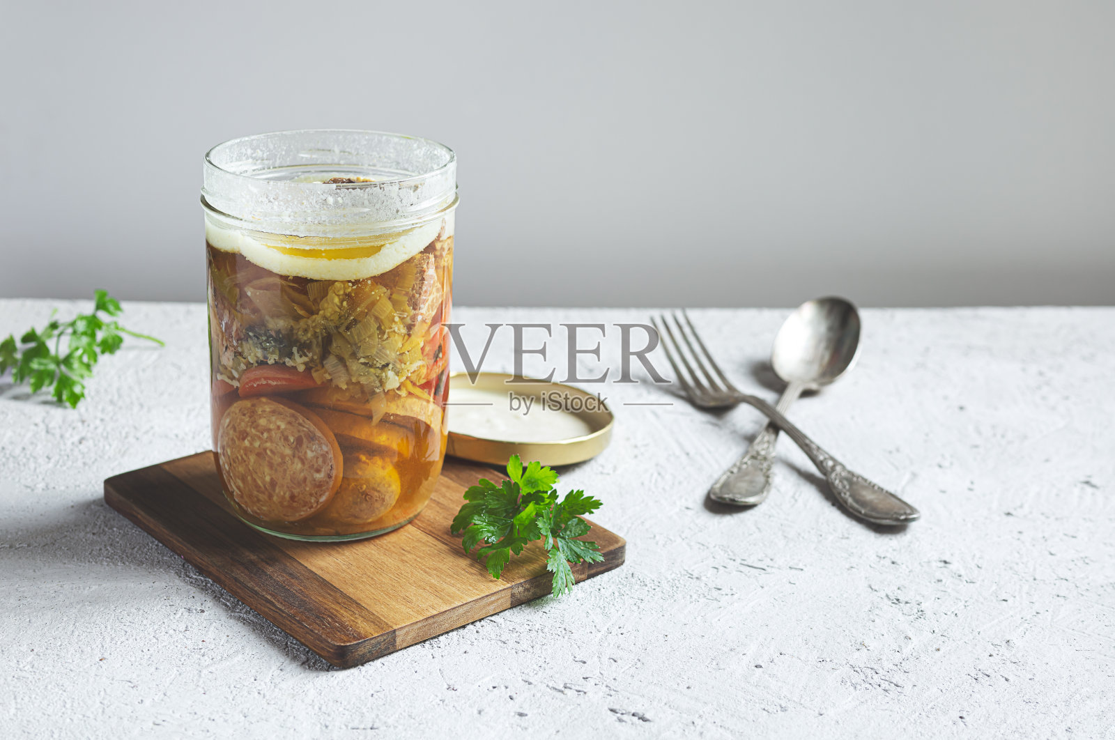 打开罐头肉照片摄影图片