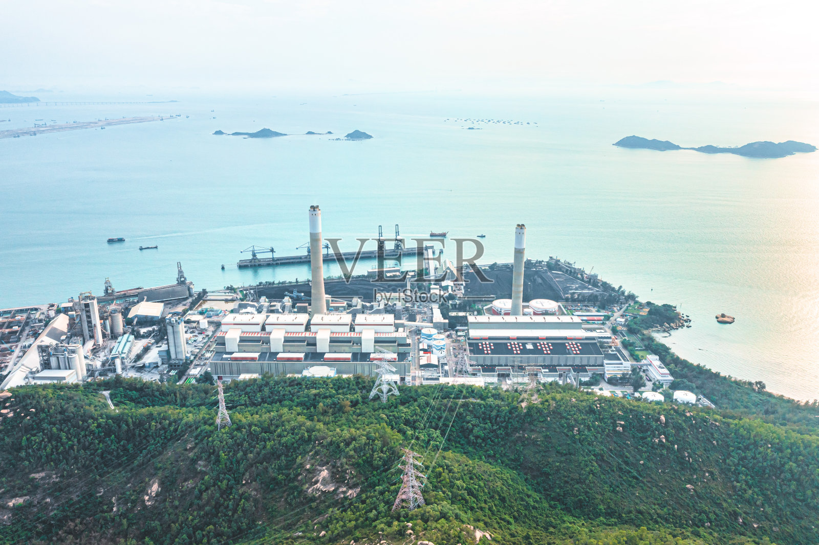 电厂鸟瞰图照片摄影图片