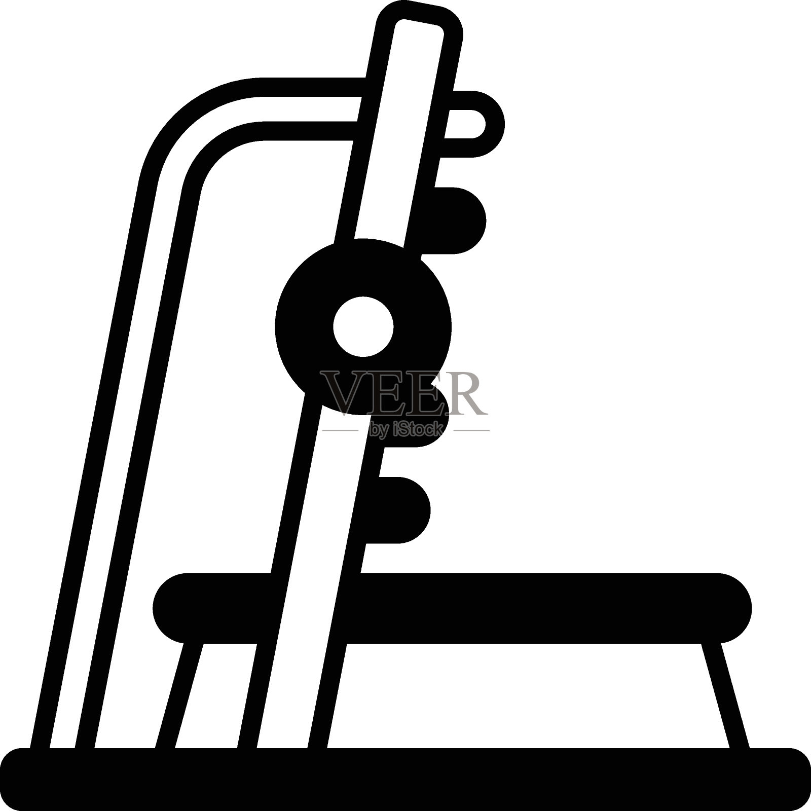 史密斯机器杠铃行概念矢量图标设计，健身和健康符号，锻炼和举重标志，个人训练设备库存插图插画图片素材