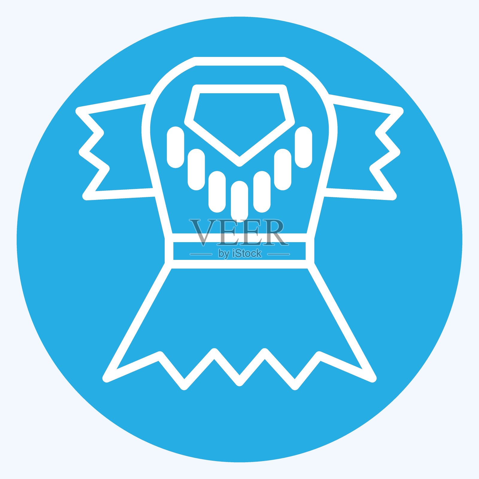 图标的衣服。与史前符号有关的。蓝眼睛的风格。简单的设计可编辑。简单的说明插画图片素材