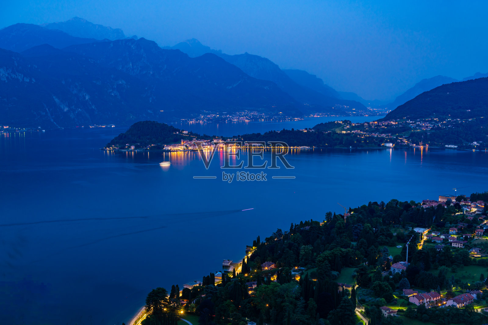 科莫湖全景，摄于Tremezzina。照片摄影图片